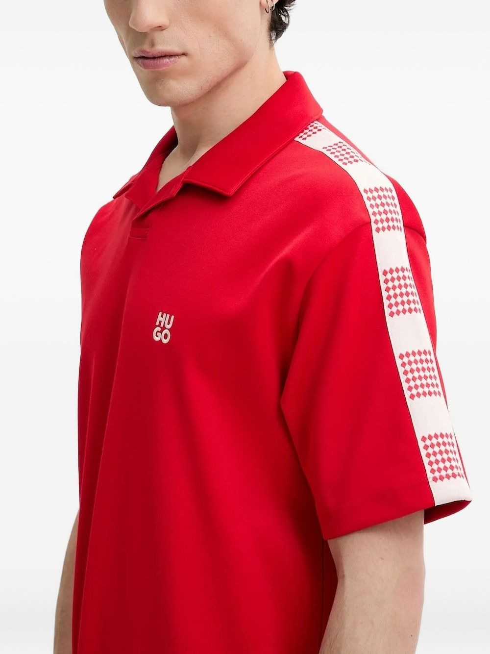 point-collar panelled polo shirt - 3