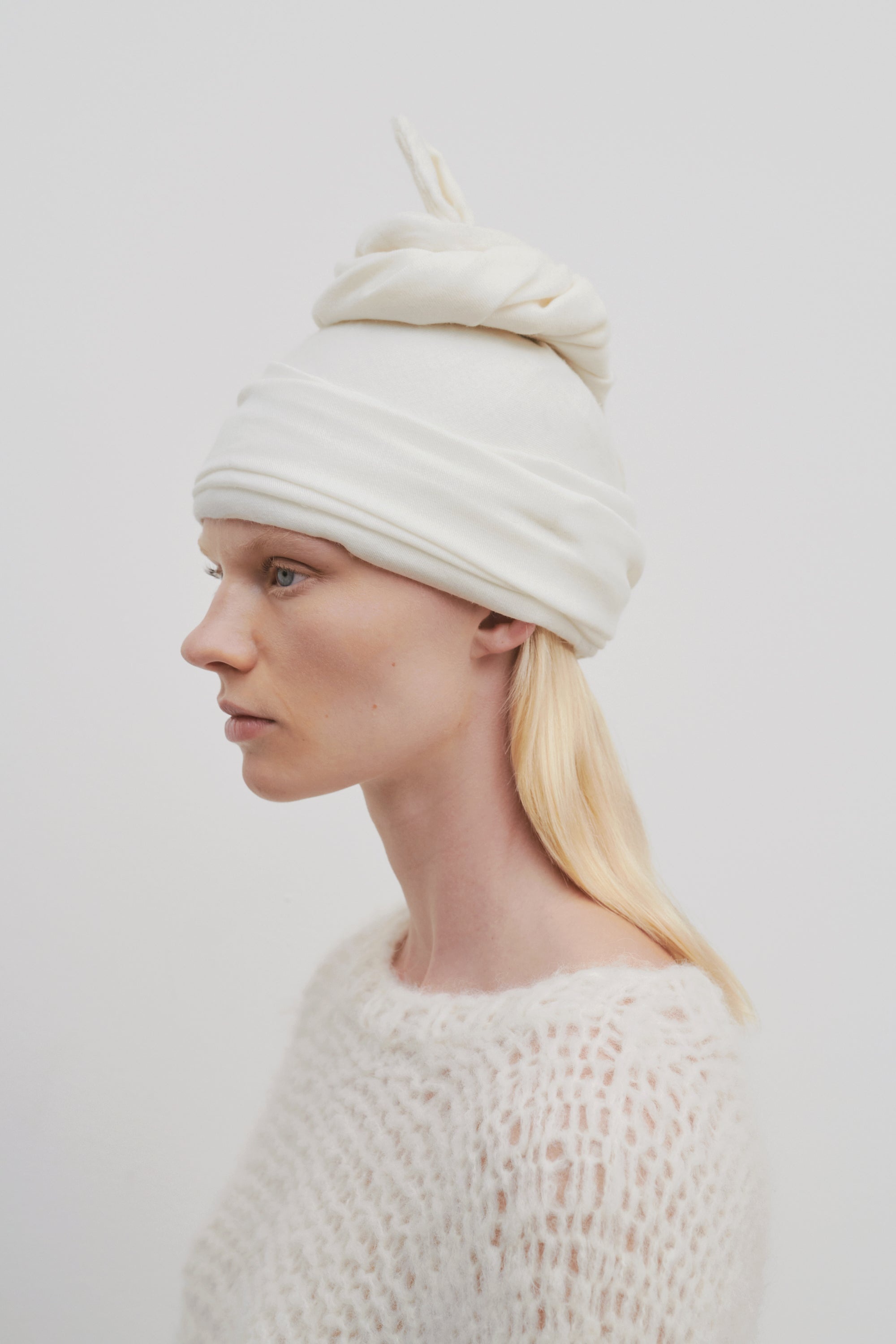 Penelope Hat in Virgin Wool and Cotton - 3