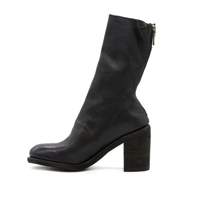 Guidi M88A Back Zip Heeled Leather Boots in Black outlook