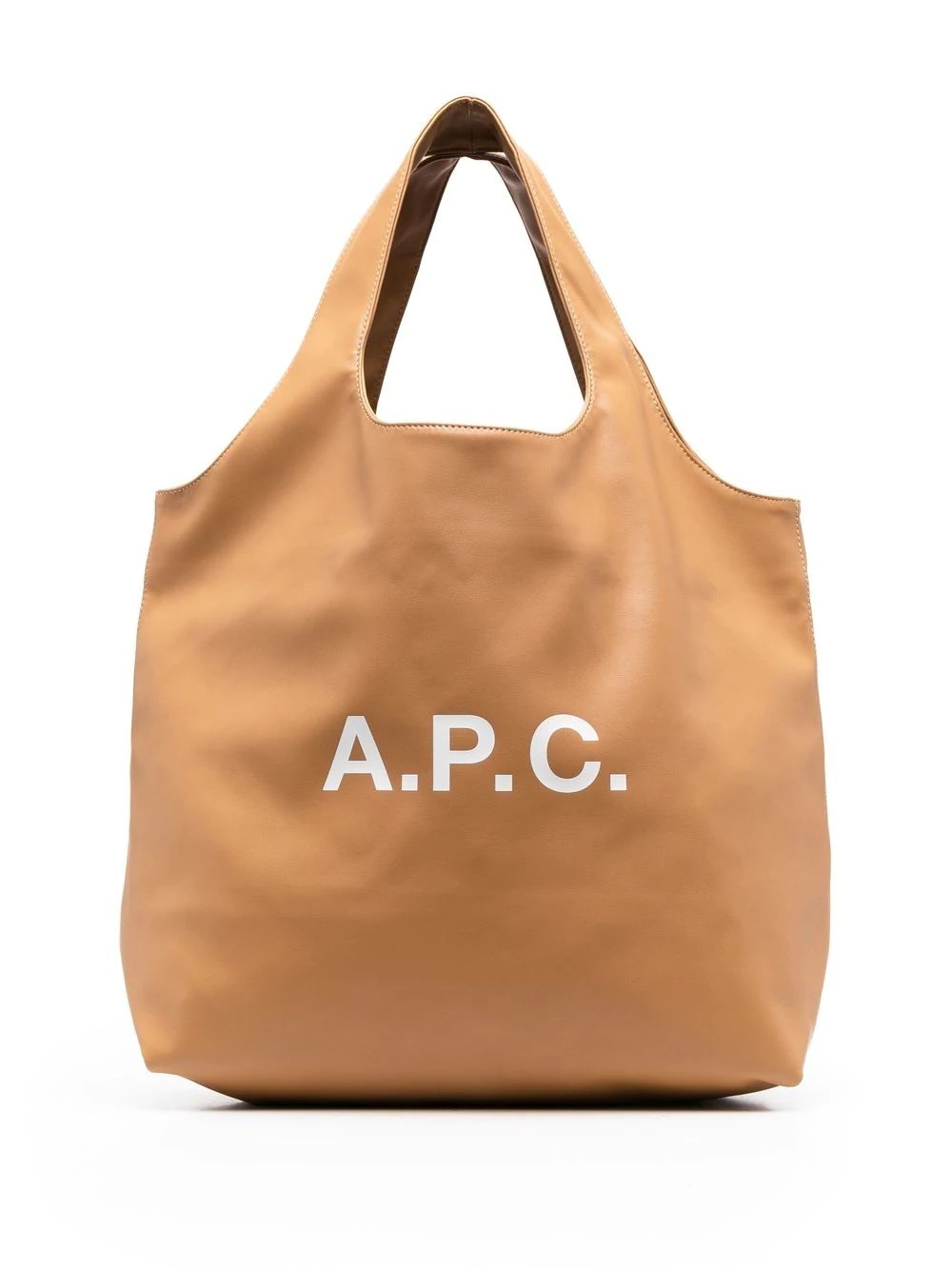 logo-print leather tote bag - 1