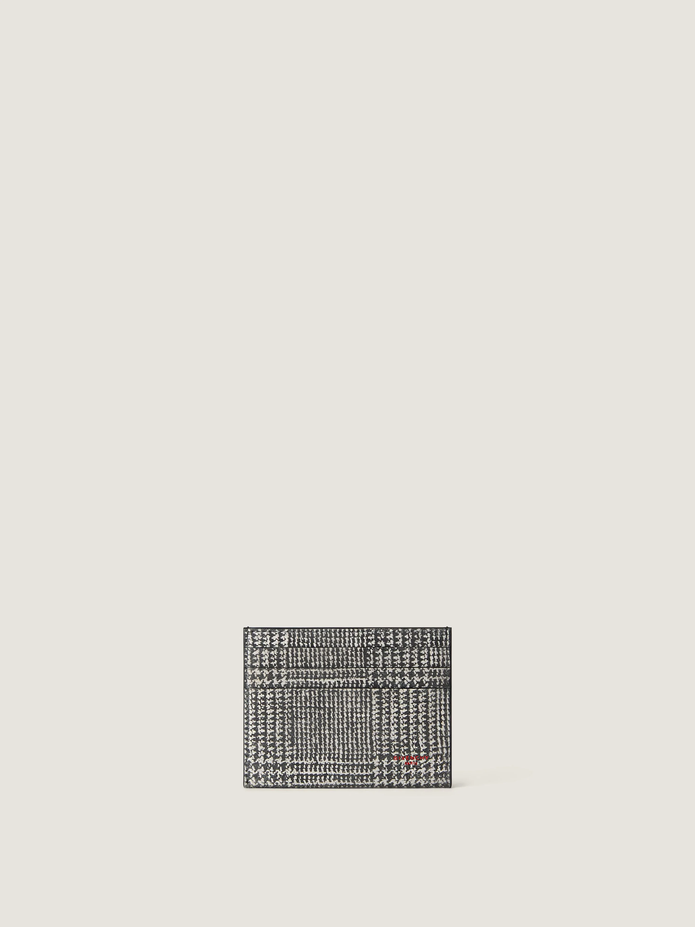 CARD HOLDER IN HOUNDSTOOTH EFFECT LEATHER - 1