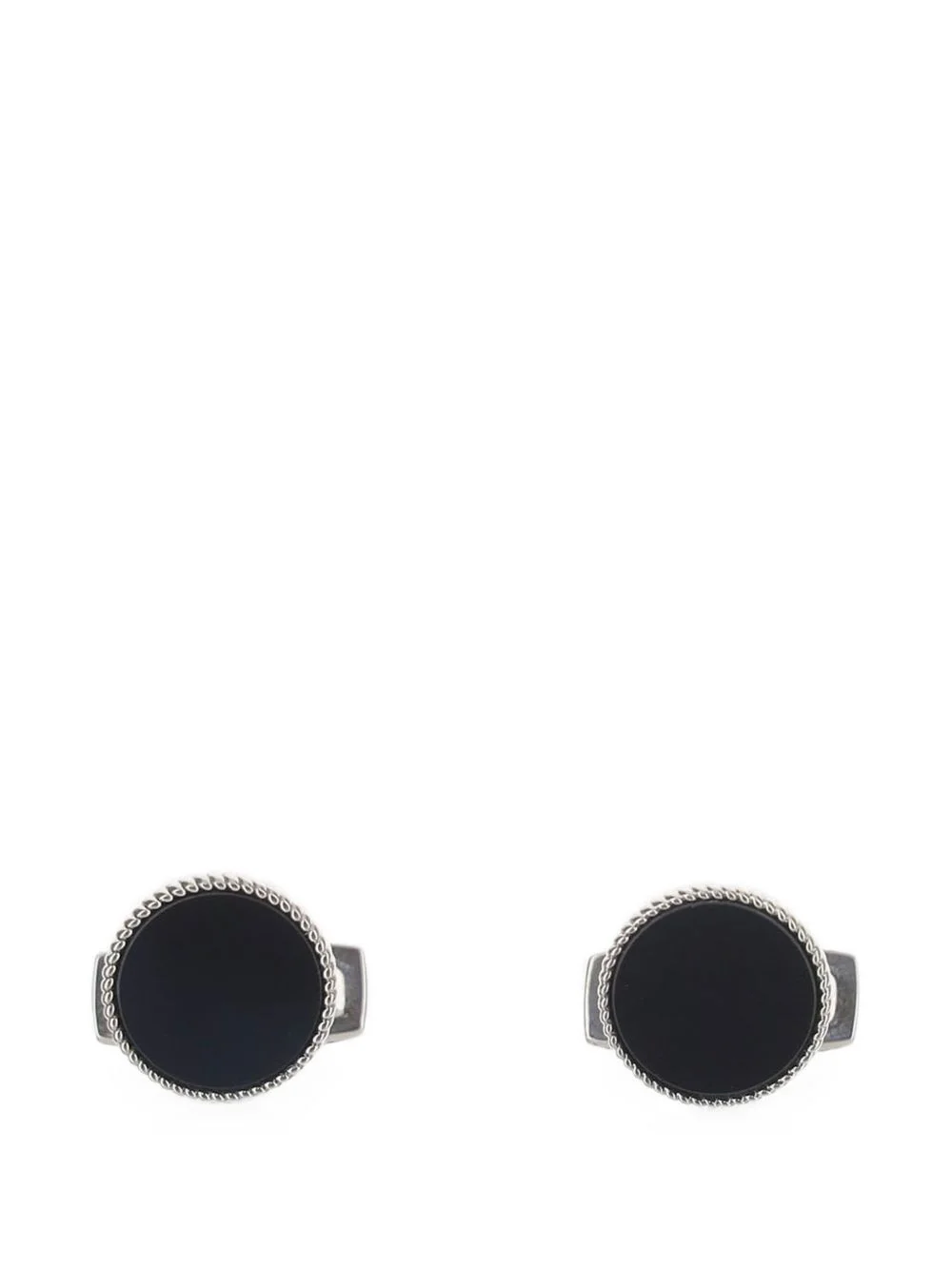rope-trim round cufflinks - 1
