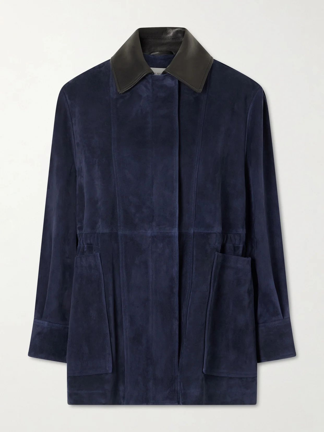 Grange Gathered Leather-trimmed Suede Jacket - 1