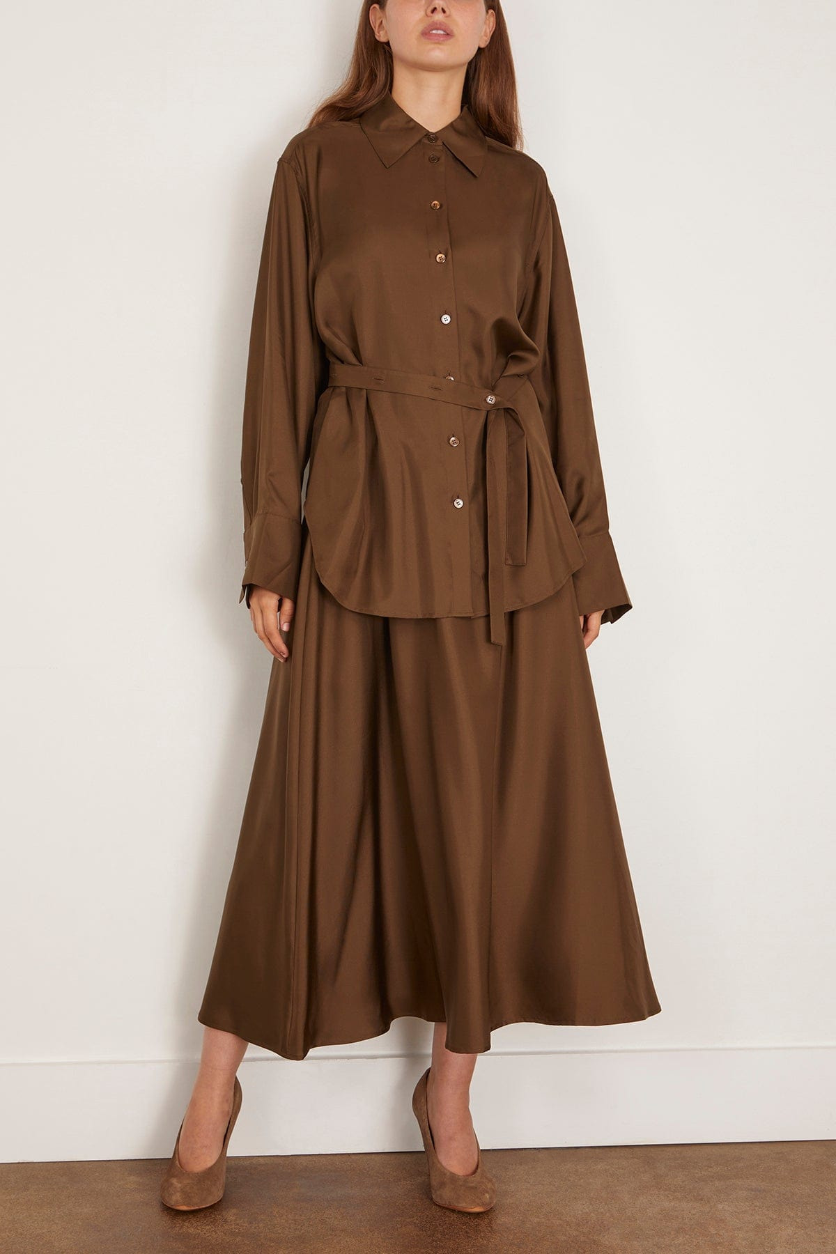 Silk Gilet-Dress in Forest - 3