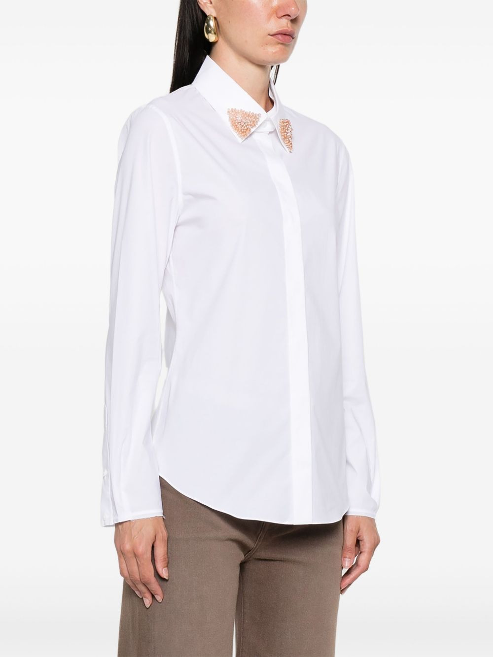 embellished-collar shirt - 3