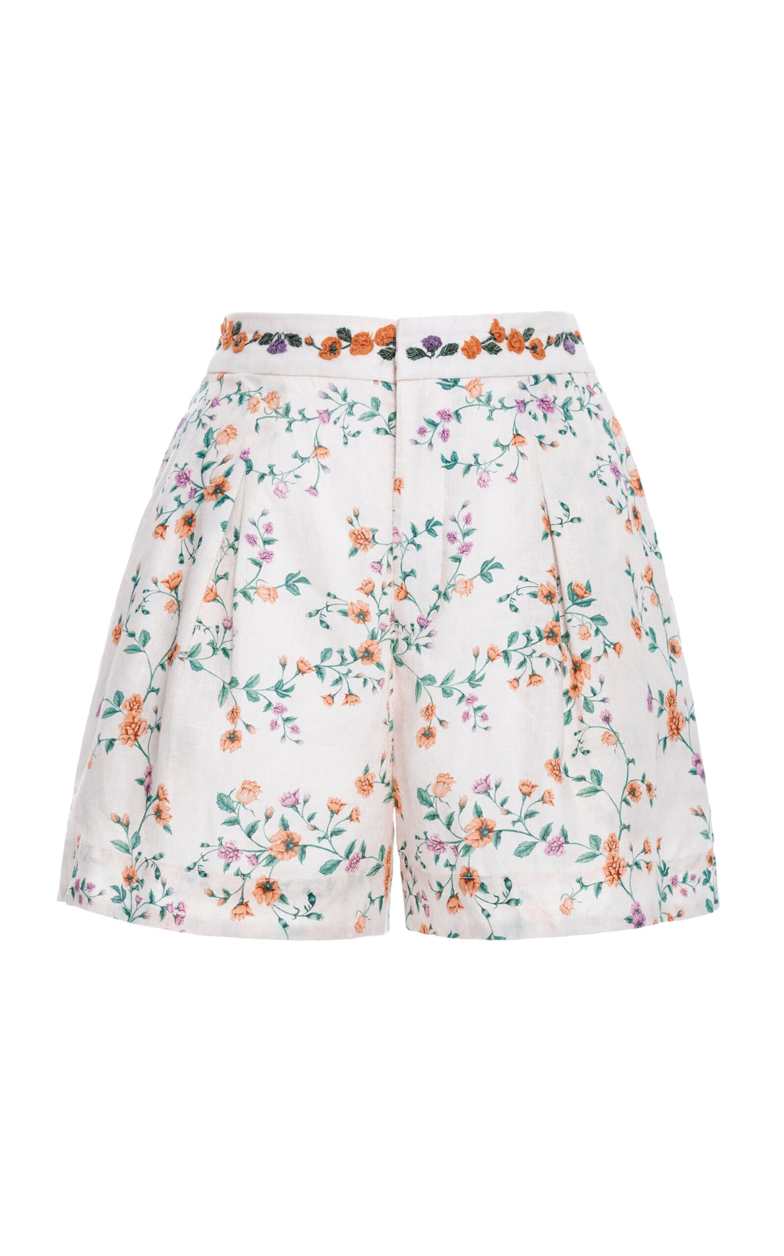 Martea Printed Linen Shorts floral - 1