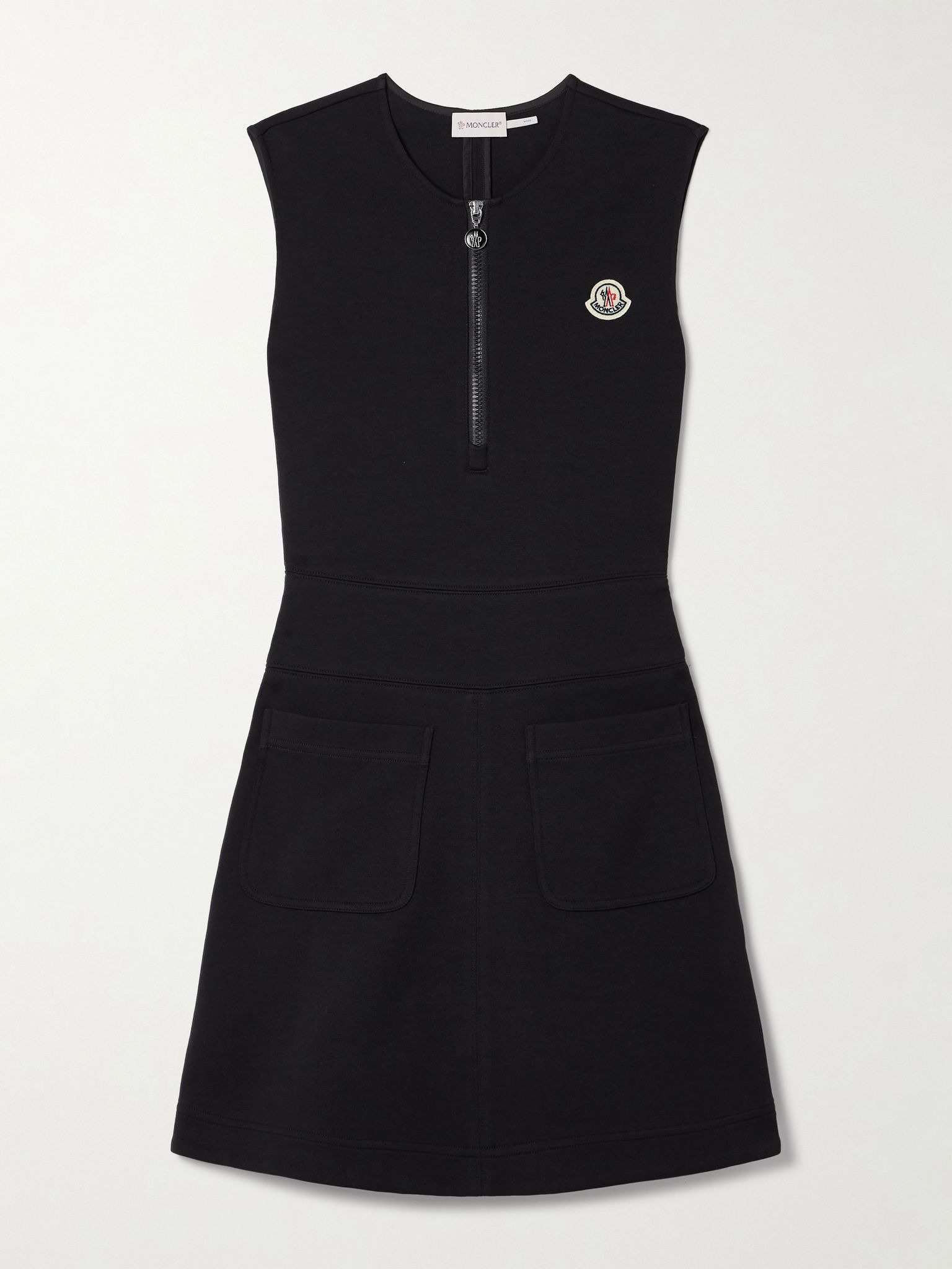 Cotton-blend jersey mini dress Black - 1