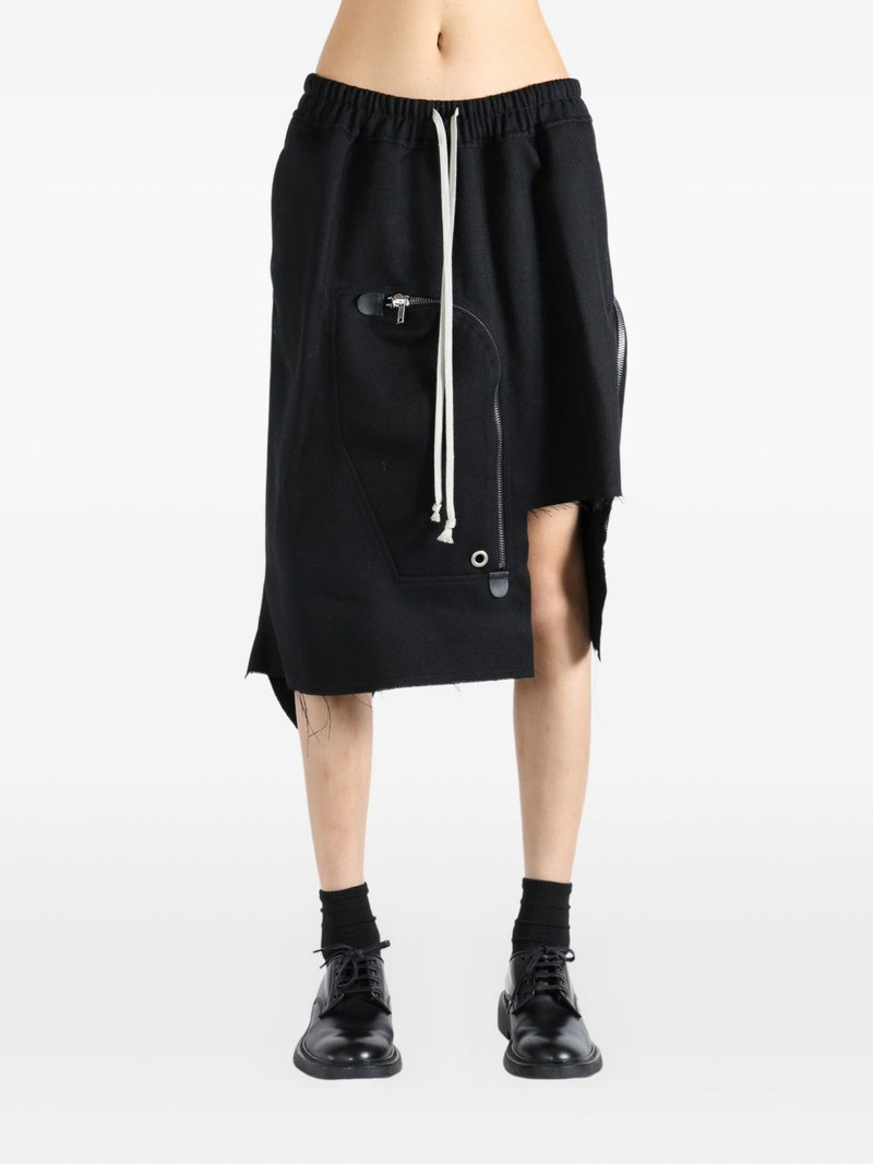 Rick Owens Dracca drawstring asymmetric mini skirt outlook