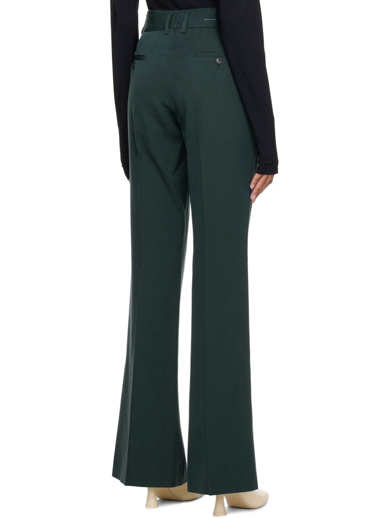 Green Raw Edge Trousers 3