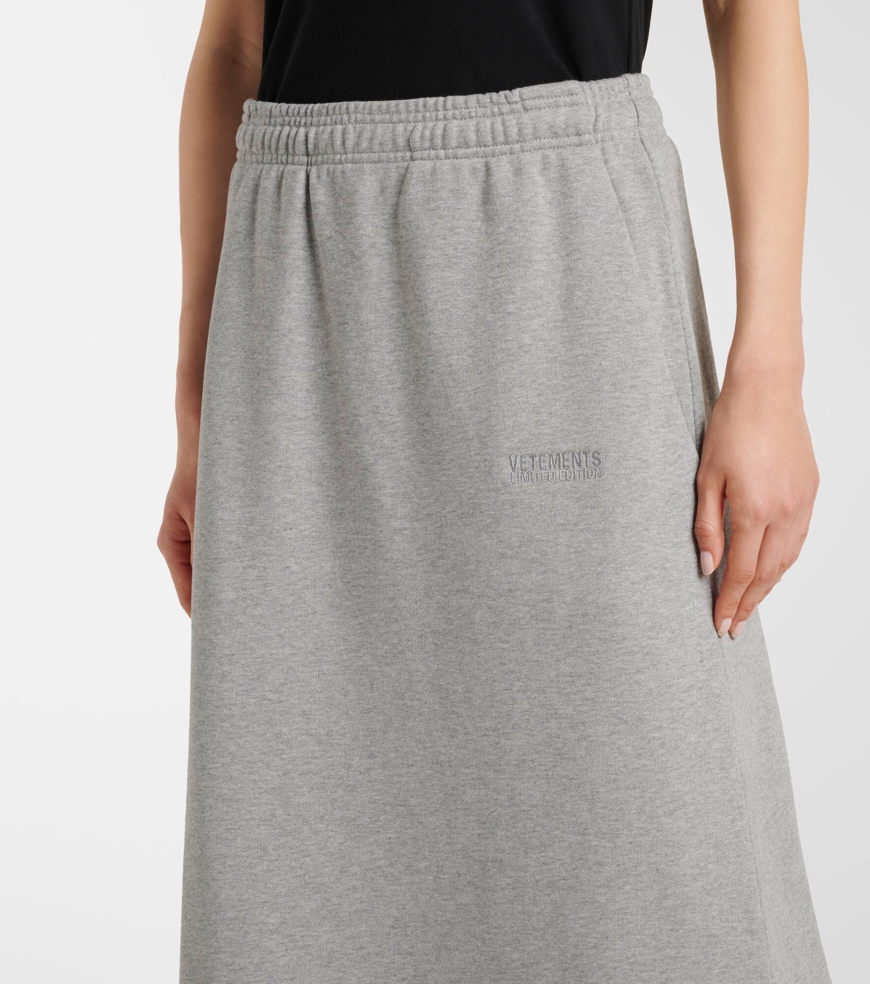 Molleton cotton-blend maxi skirt - 4