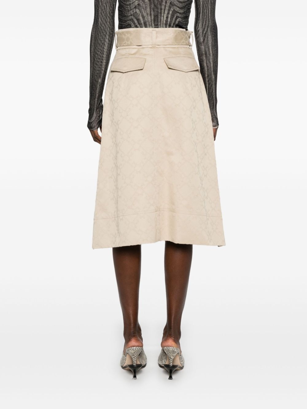 monogram 72 asymmetric midi skirt - 4