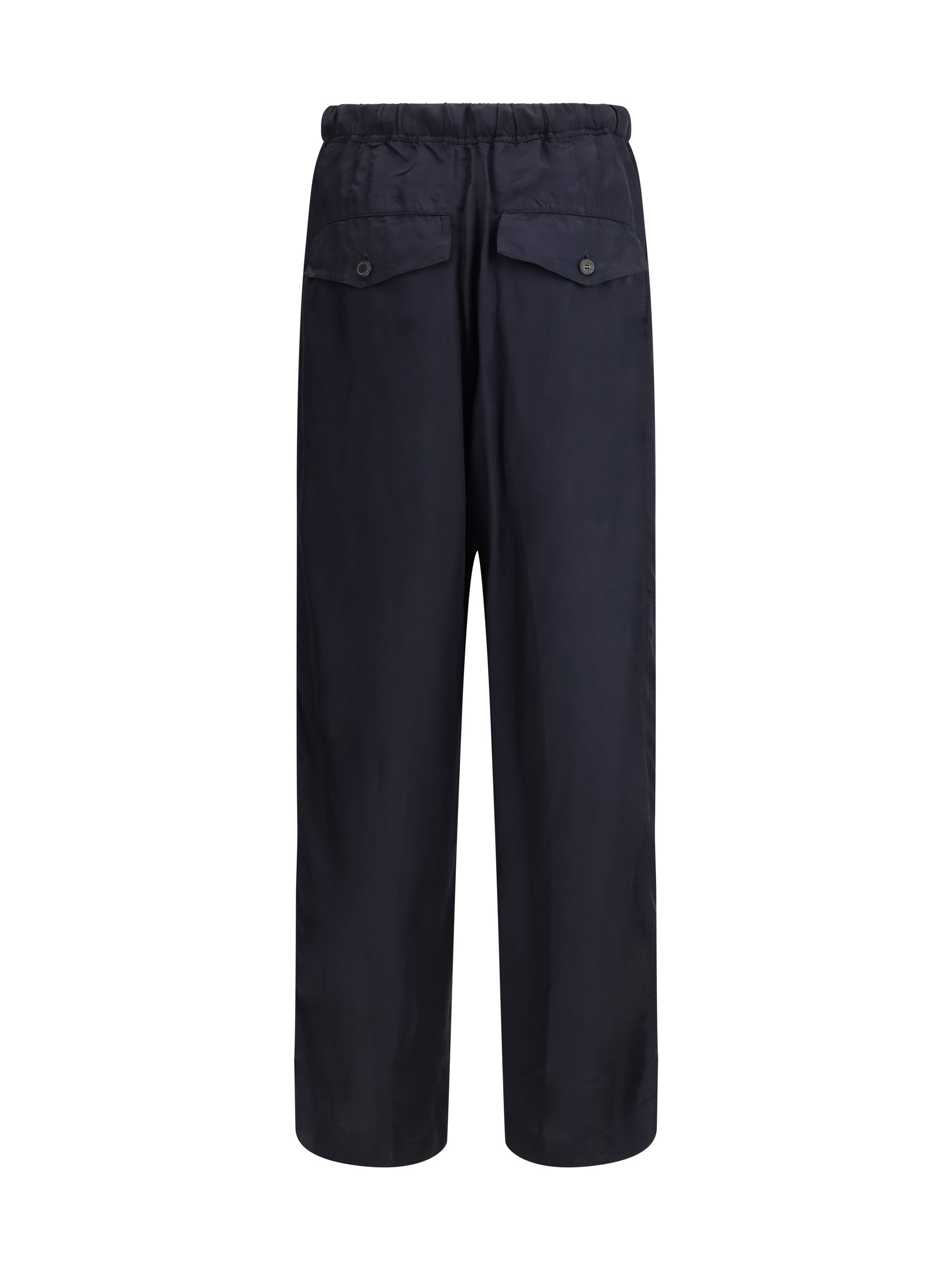 Dries Van Noten Men Wide Satin Pants - 2