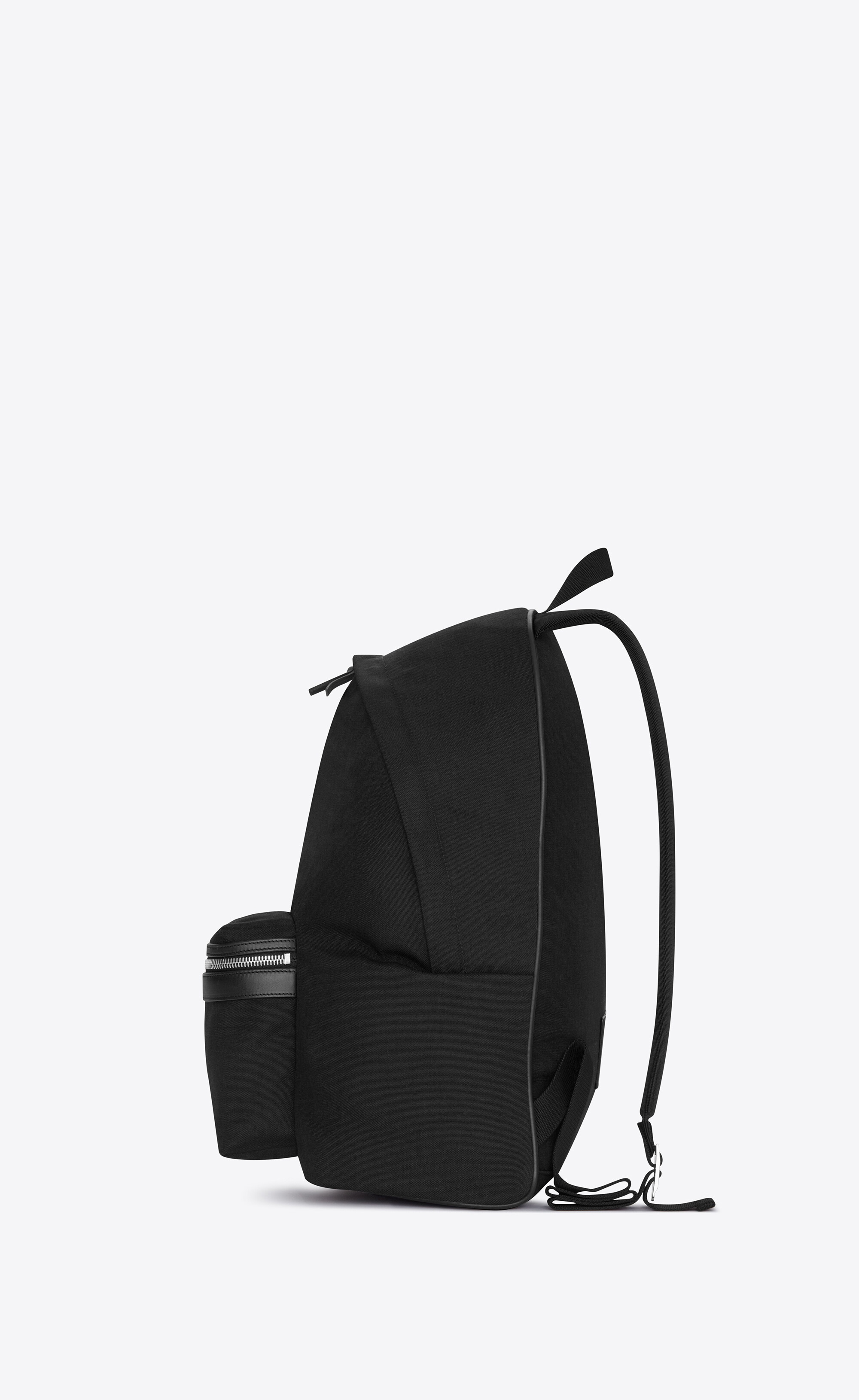 city backpack in canvas, nylon and leather - 3