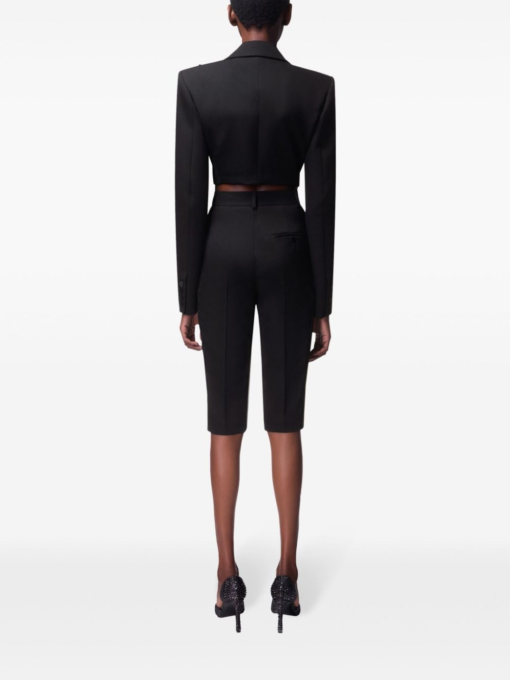 Flower Corsage cropped blazer - 5