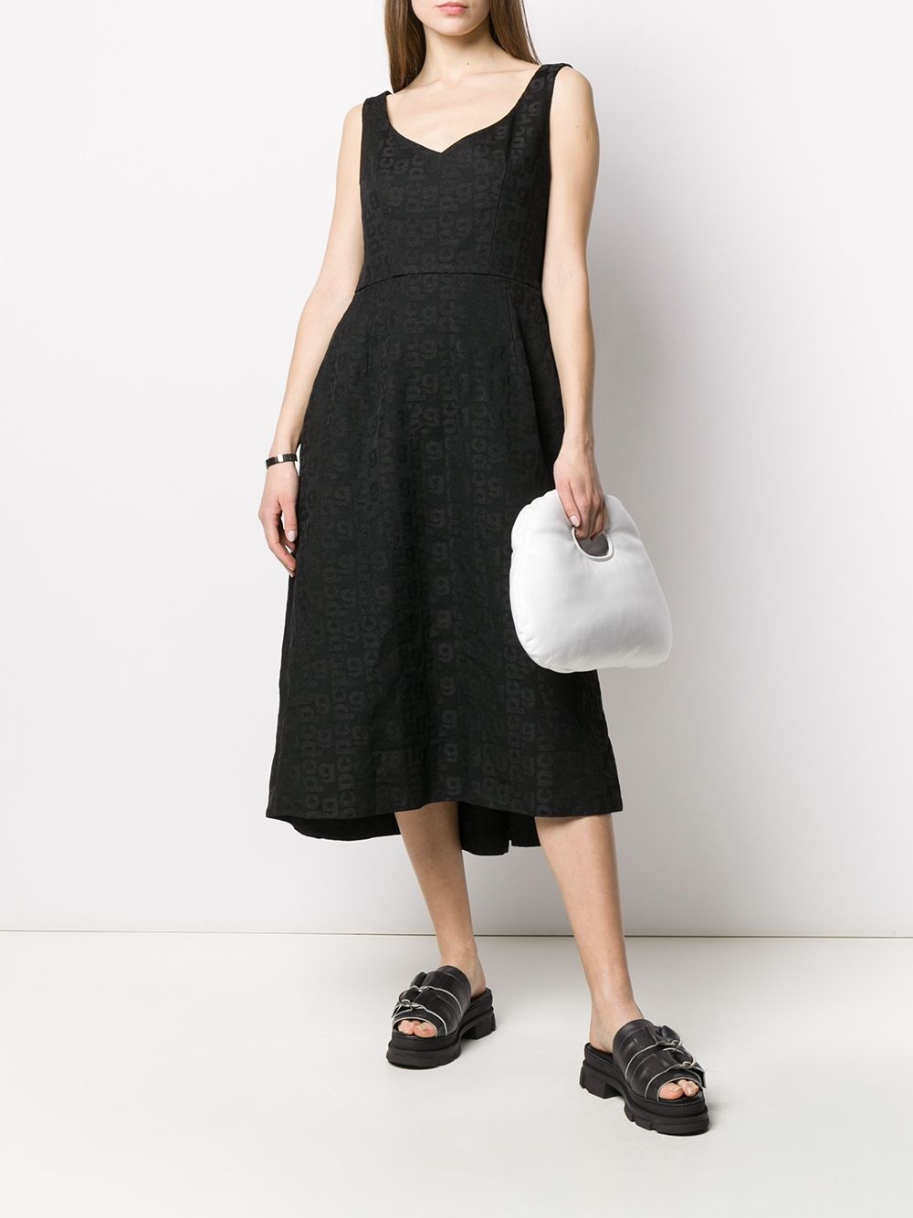 all over logo print midi dress - 3