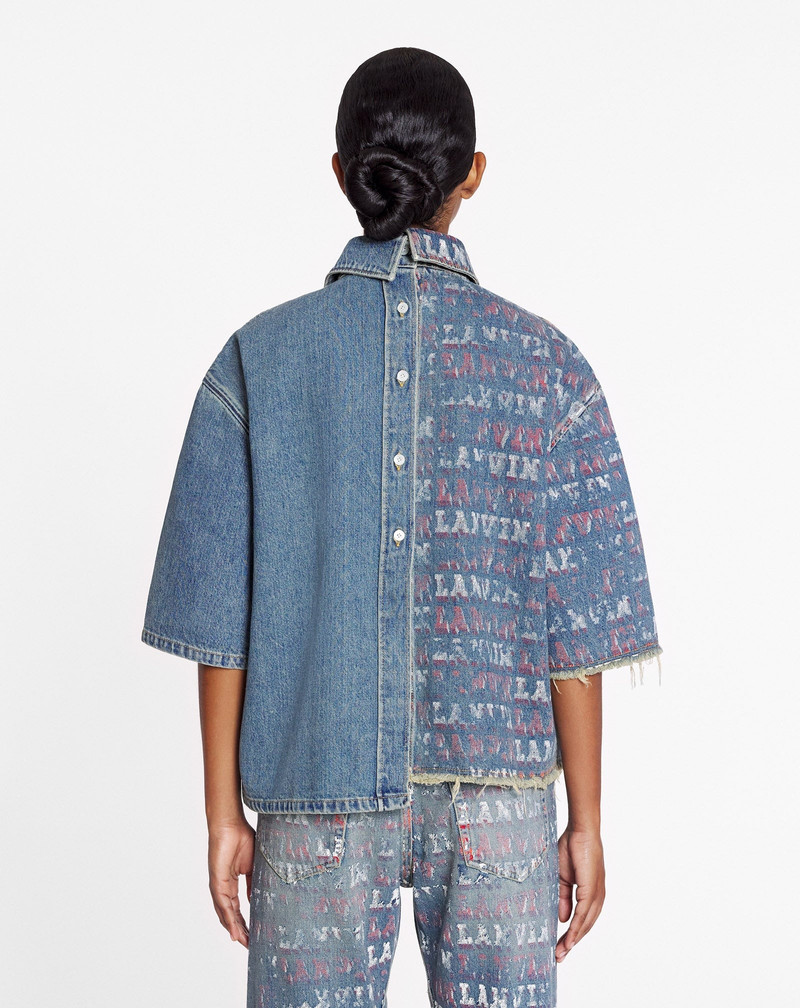 LANVIN X FUTURE UNISEX ASYMMETRICAL PRINTED SHIRT 4