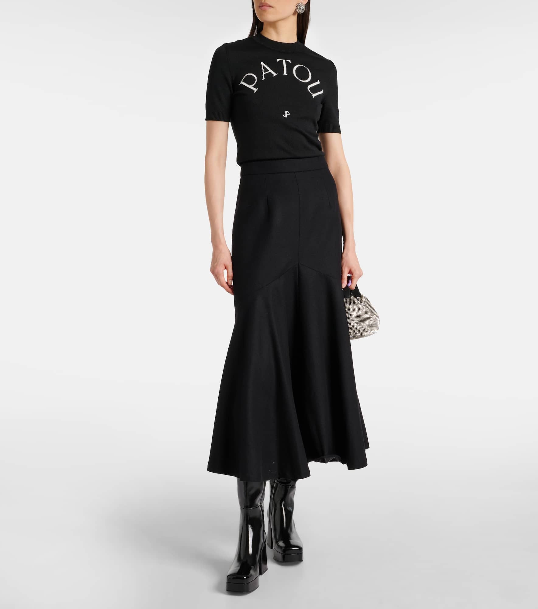 Peplum wool-blend midi skirt - 2