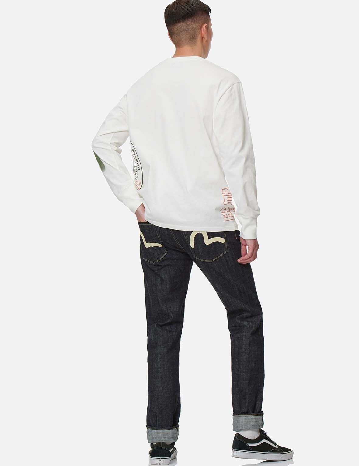 HANDPAINTED SEAGULL SLIM STRAIGHT FIT SELVEDGE DENIM JEANS #2010 - 5