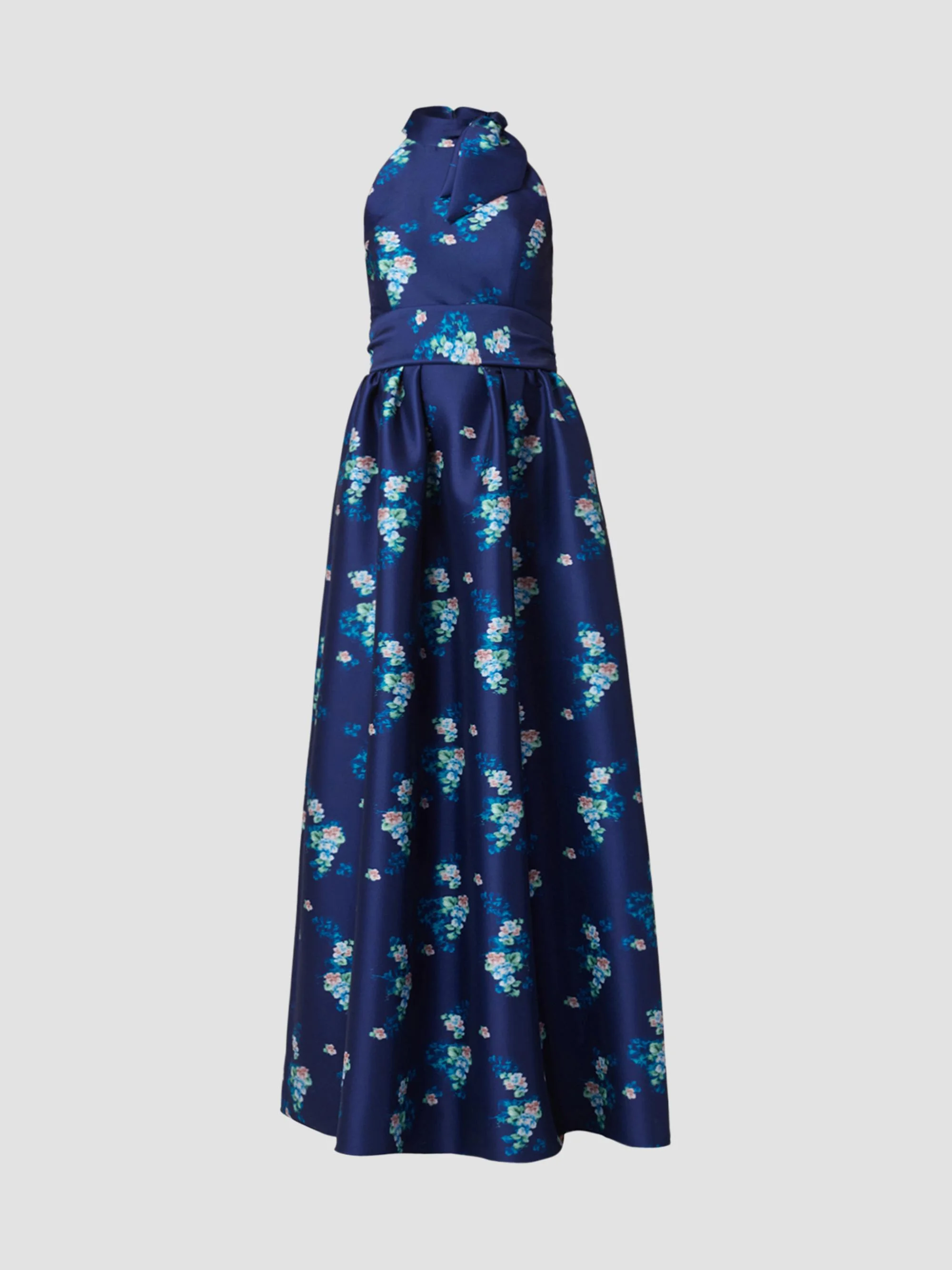 Women's May Floral Satin Maxi Dress - Navy Multi - 1