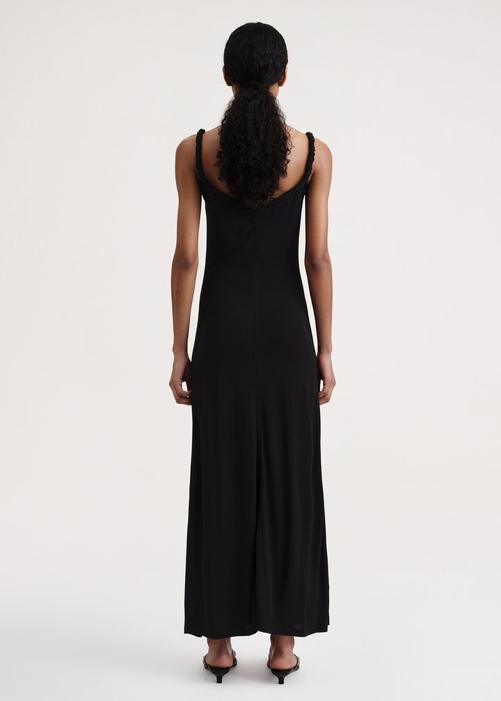 Twist strap jersey maxi dress black - 4