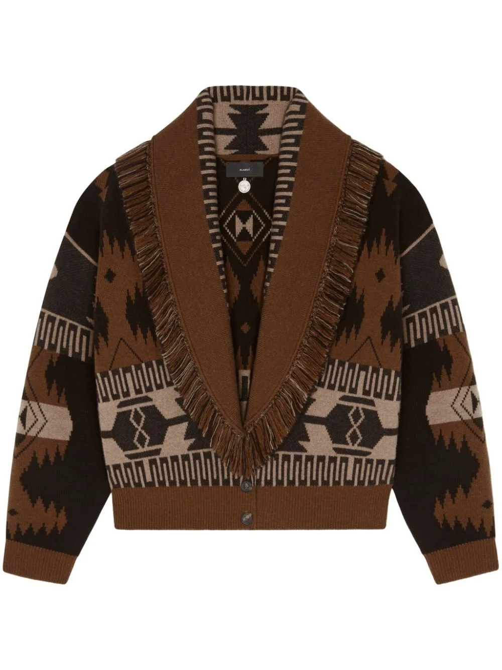 patterned-jacquard cardigan - 1