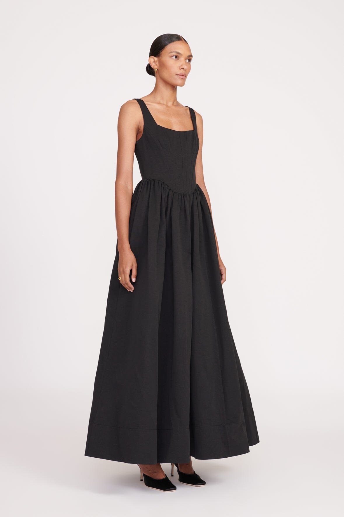 STAUD MAXI LANDSCAPE DRESS BLACK - 4