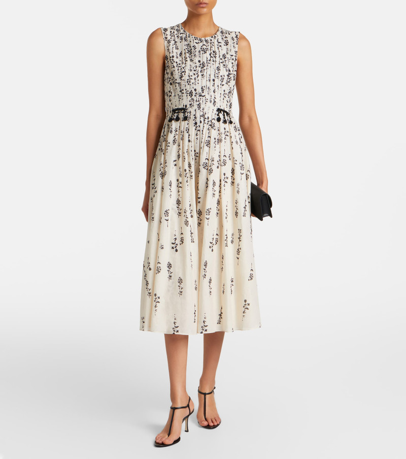 'S Max Mara Embellished floral cotton voile midi dress outlook