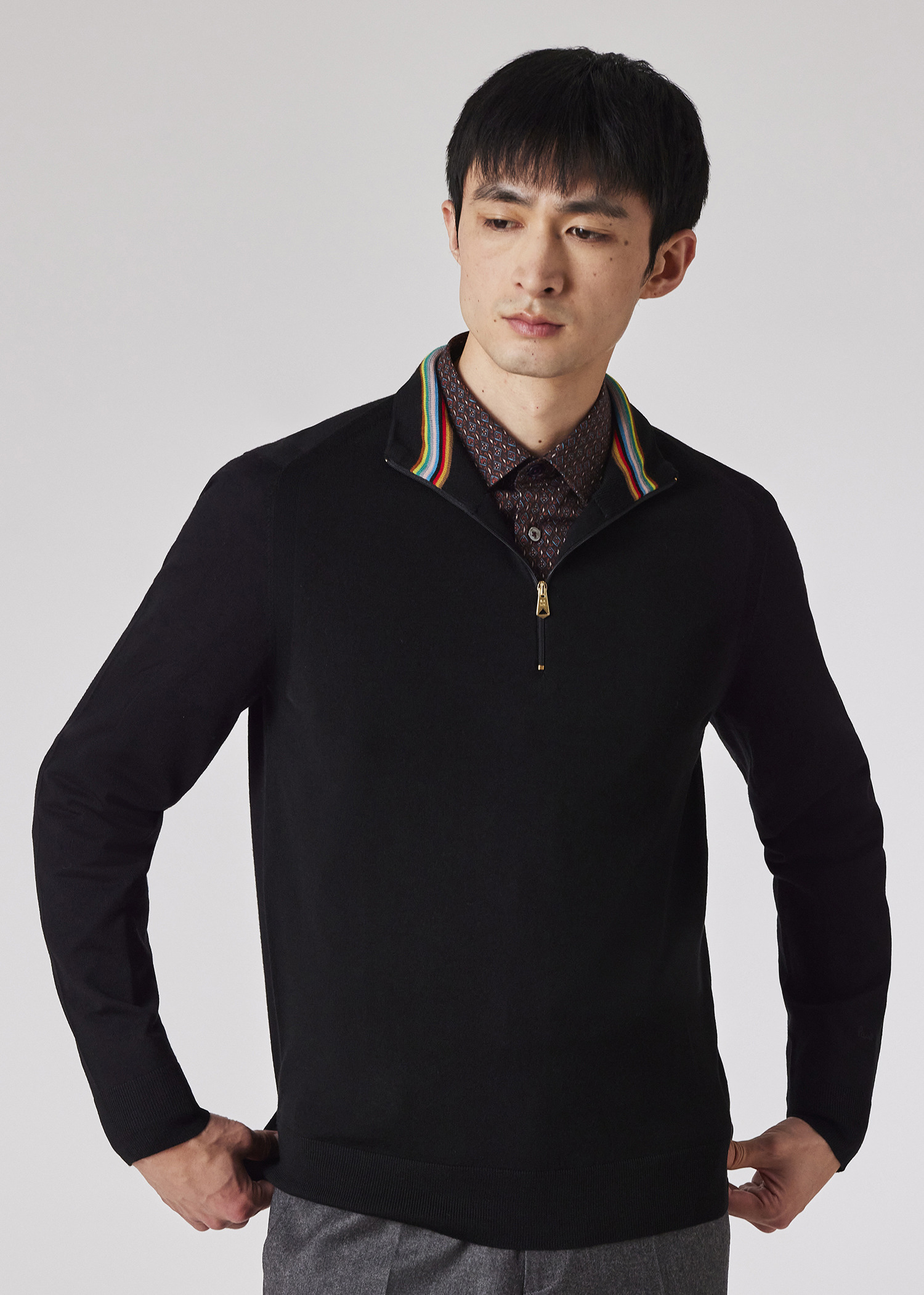 Merino Wool Half Zip Sweater - 3