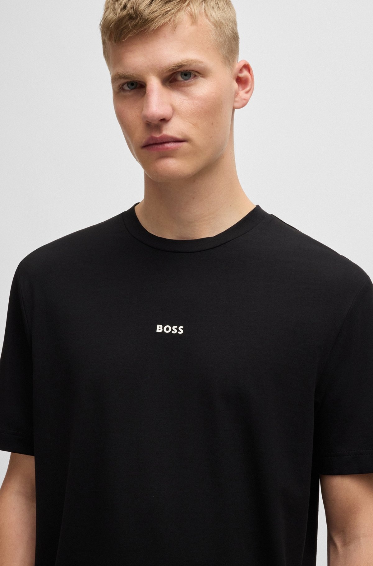 RELAXED-FIT T-SHIRT IN STRETCH COTTON WITH LOGO PRINT - 3