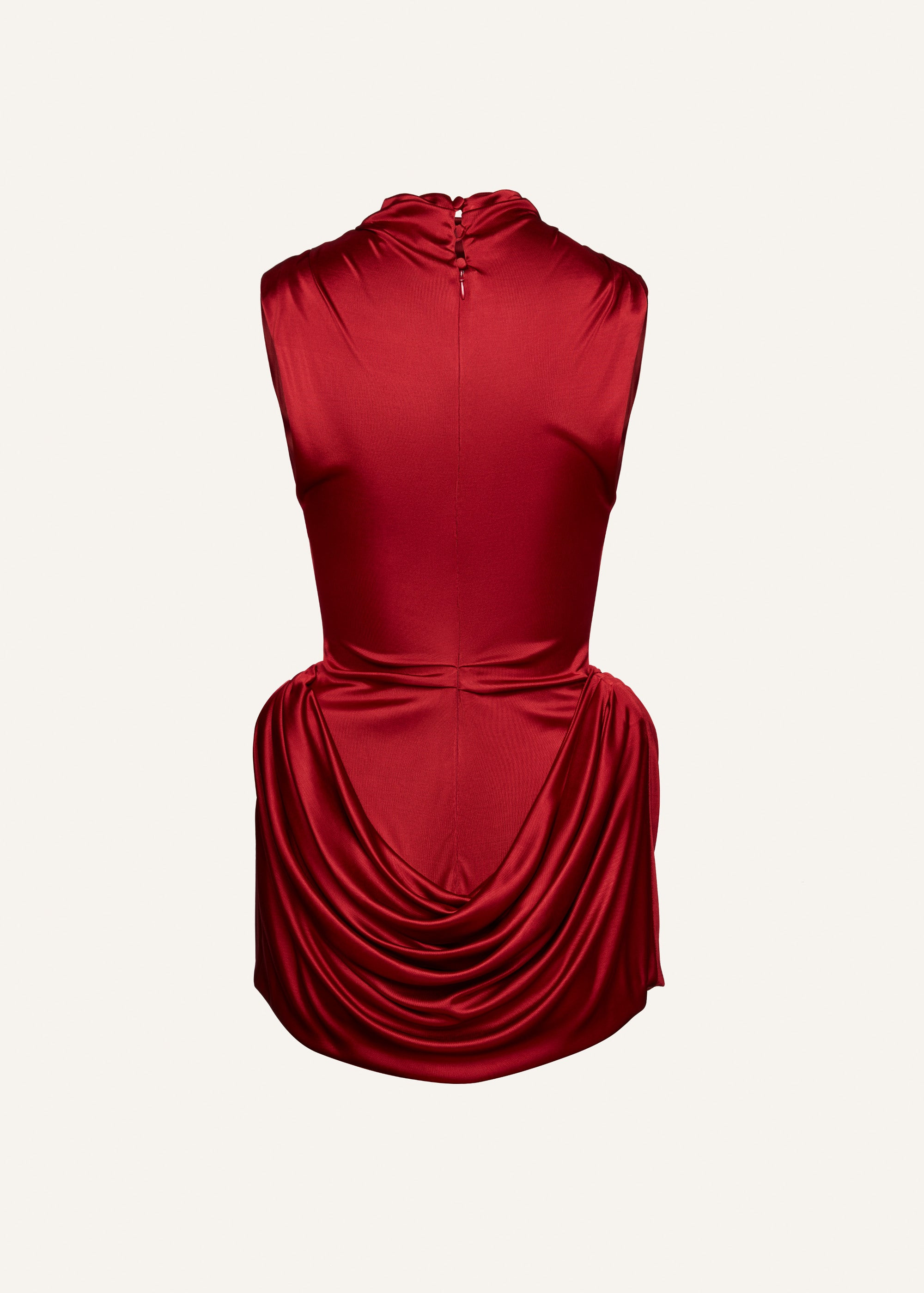Padded hip mini dress in red - 2