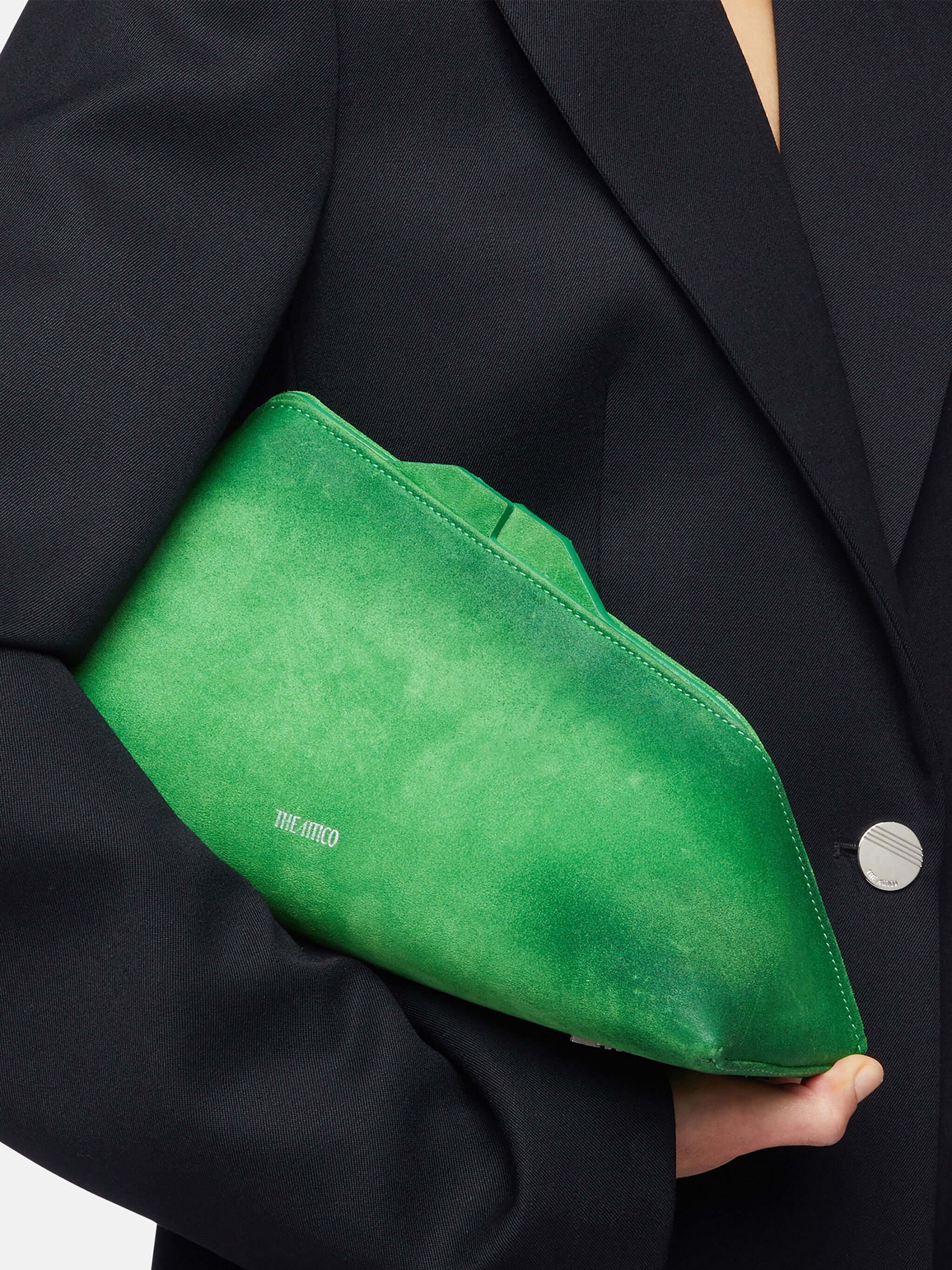 ''8.30PM'' DIRTY GREEN OVERSIZED CLUTCH - 2