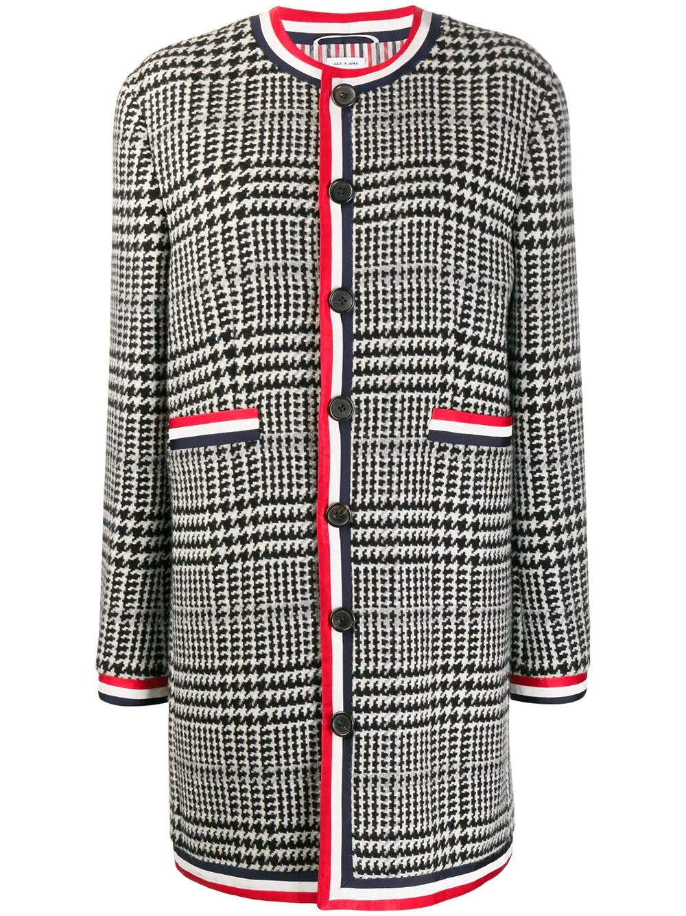 check pattern cashmere coat - 1