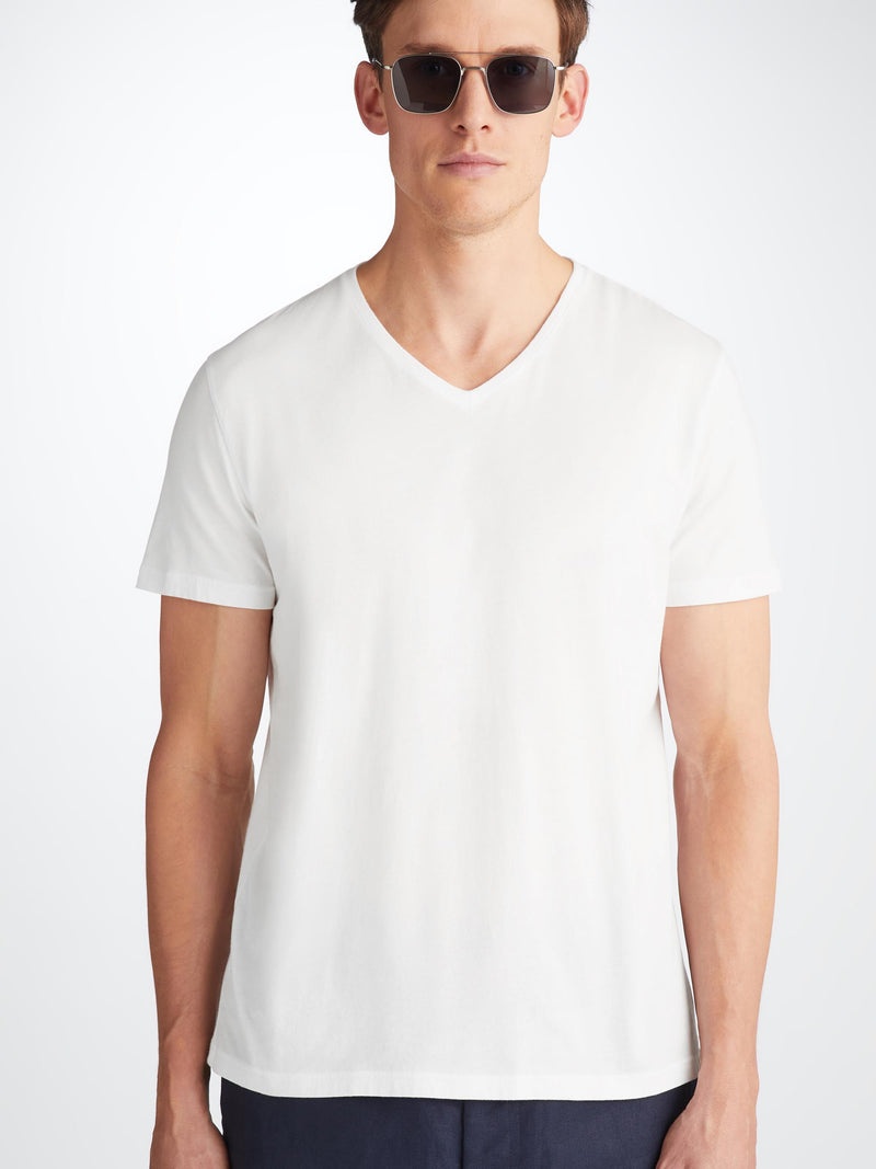 Men's V-Neck T-Shirt Riley Pima Cotton White - 7