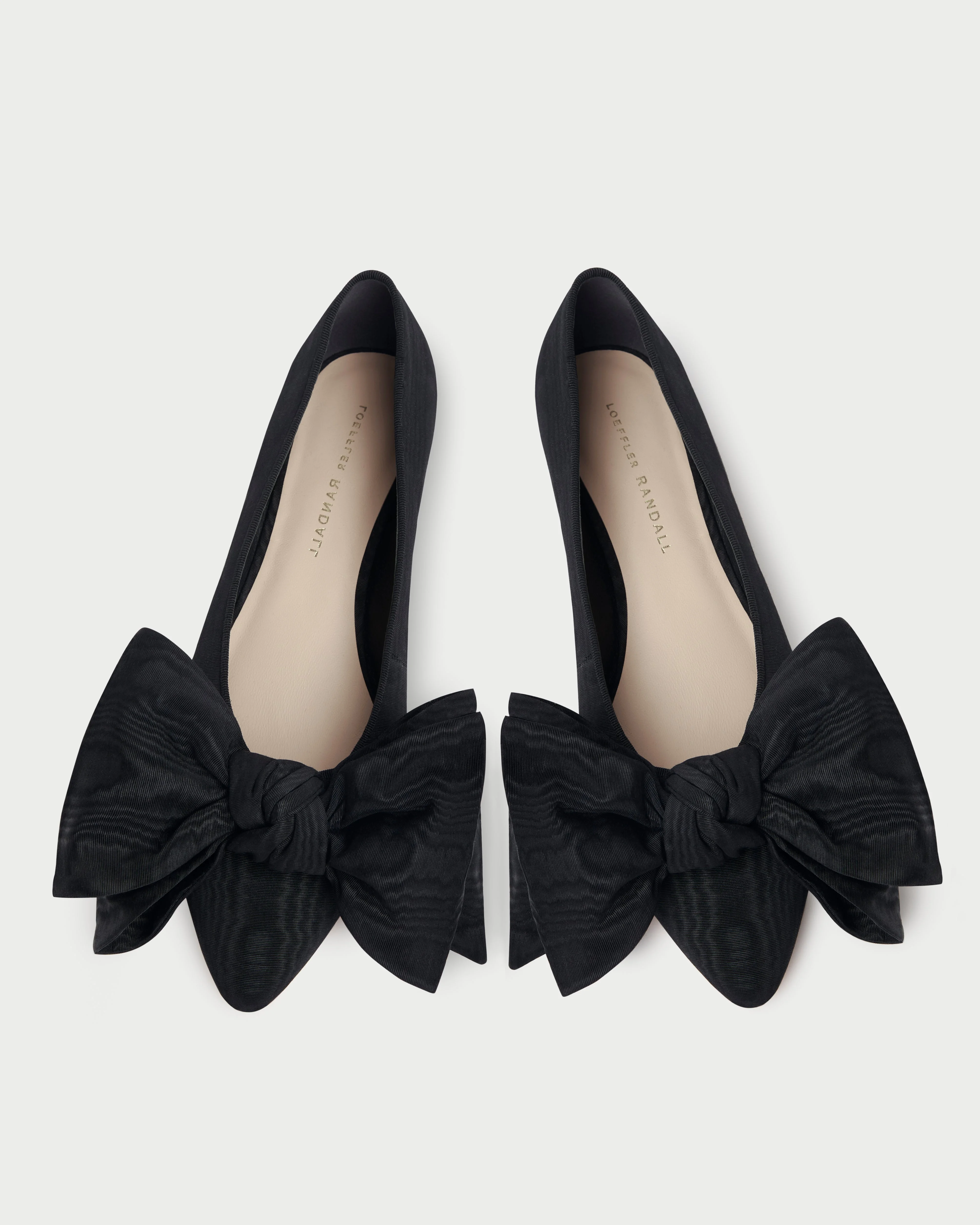Noa Black Moiré Bow Flat - 1