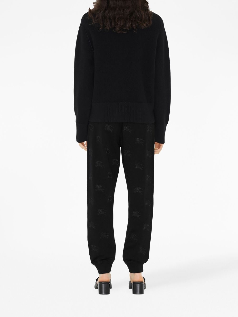 EKD-embroidered cotton track pants - 4