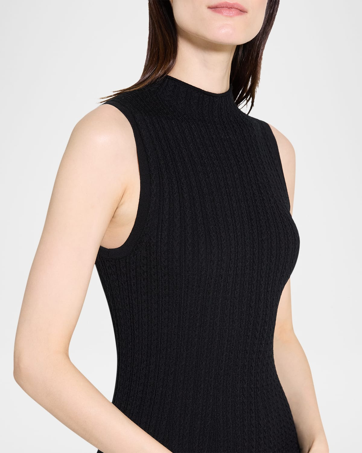 Sleeveless Cable-Knit Midi Dress - 5