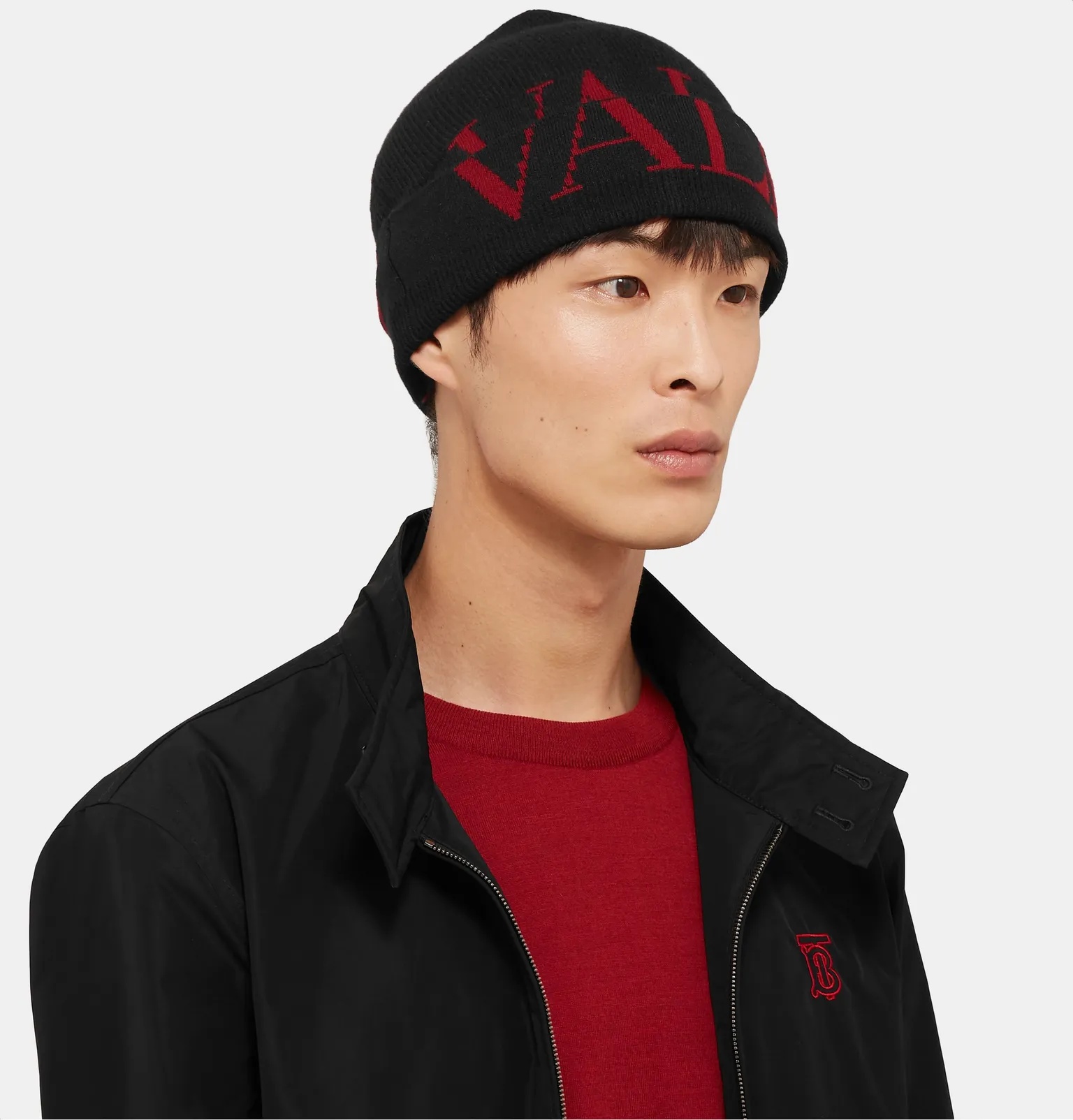 Valentino Garavani Logo-Jacquard Wool and Cashmere-Blend Beanie - 2