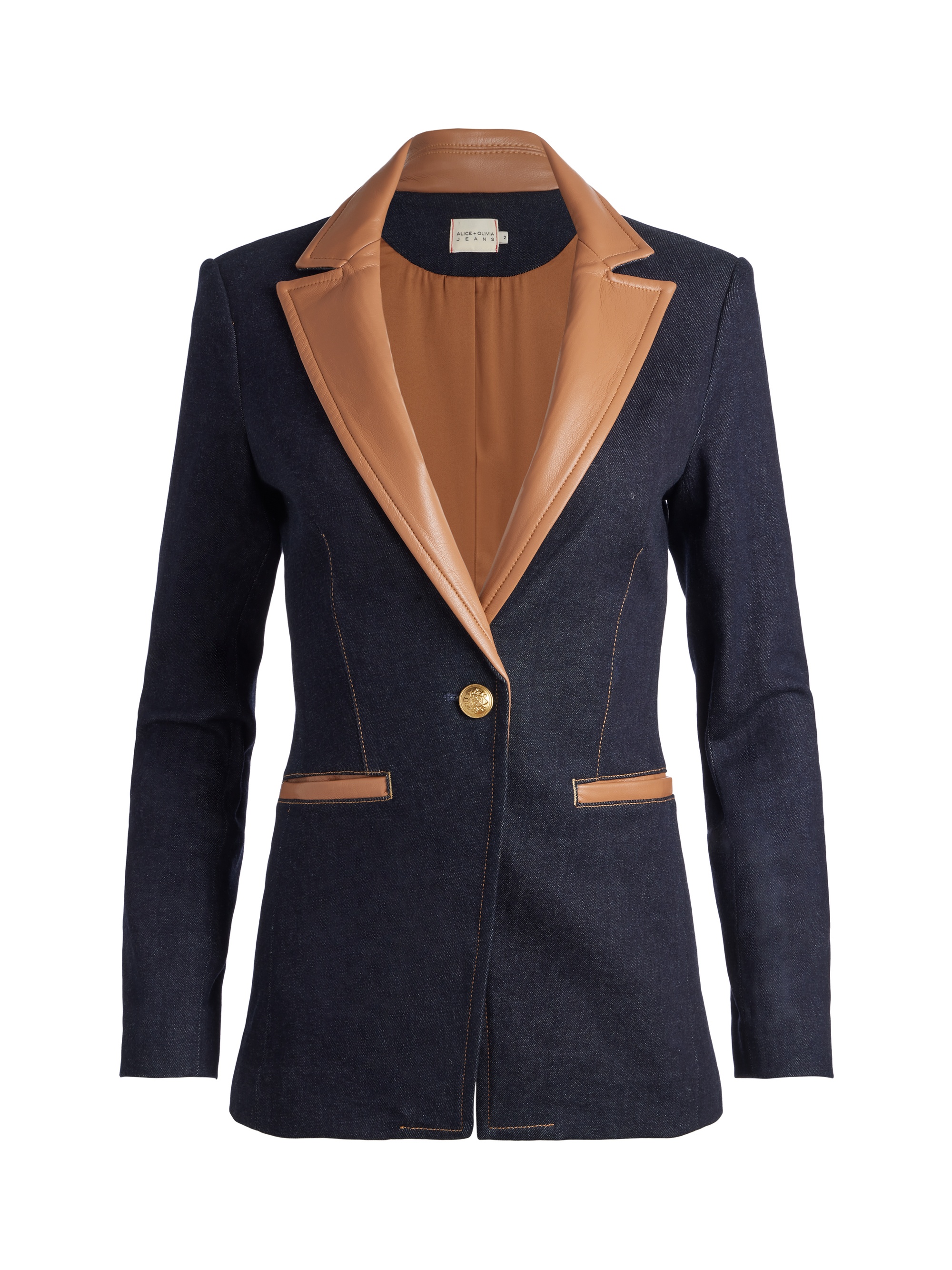 BREANN LONG BLAZER WITH VEGAN COMBO - 1