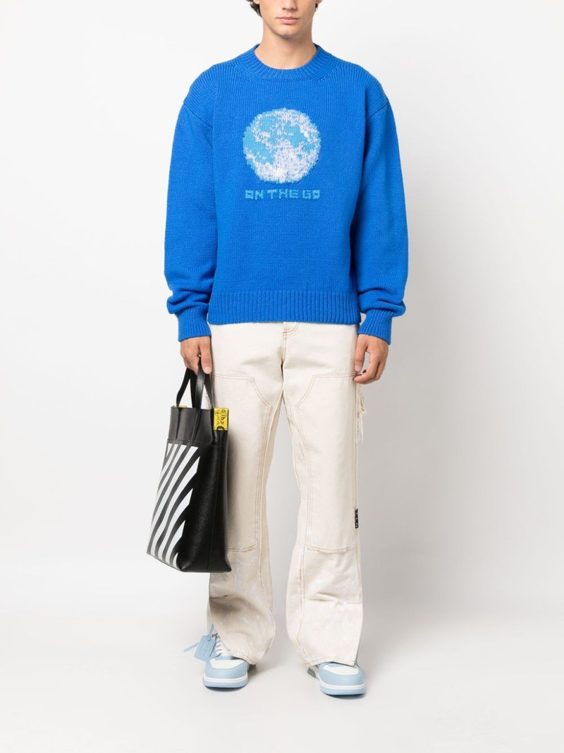 Off-White intarsia-knit wool-blend jumper outlook