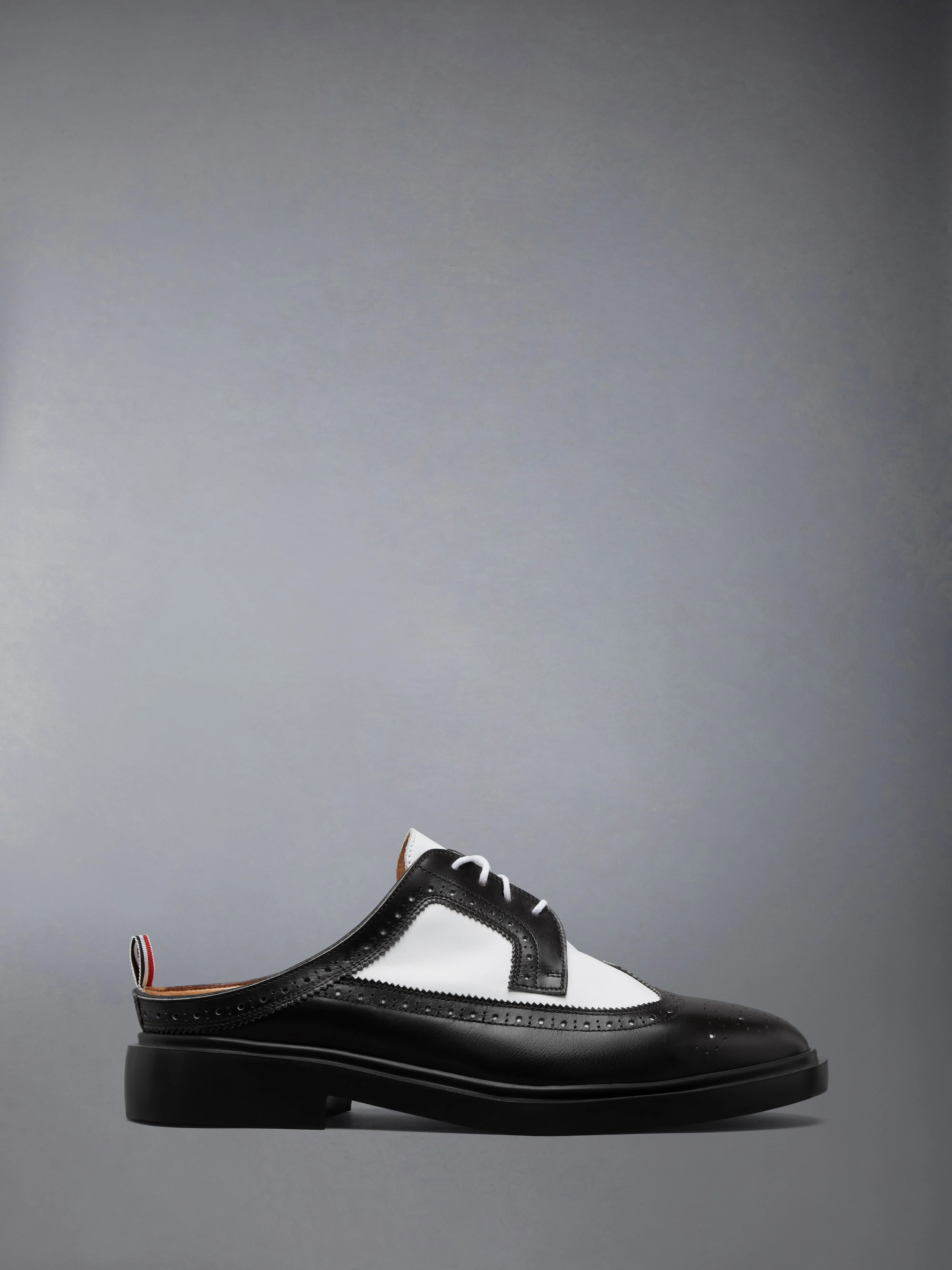BOX CALF RUBBER SOLE LONGWING BROGUE MULE - 1