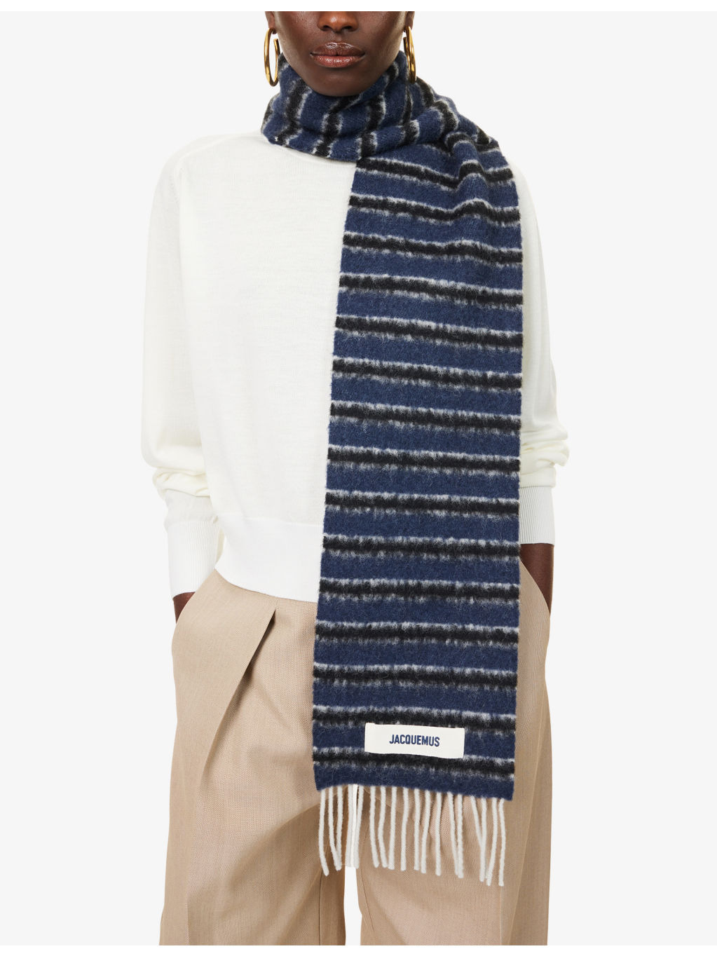 Le Carro Striped Wool-Blend Scarf - 2
