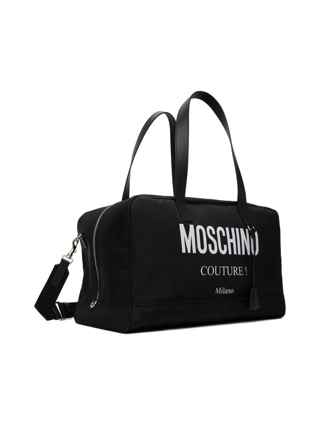 Black 'Moschino Couture' Nylon Travel Duffle Bag - 2