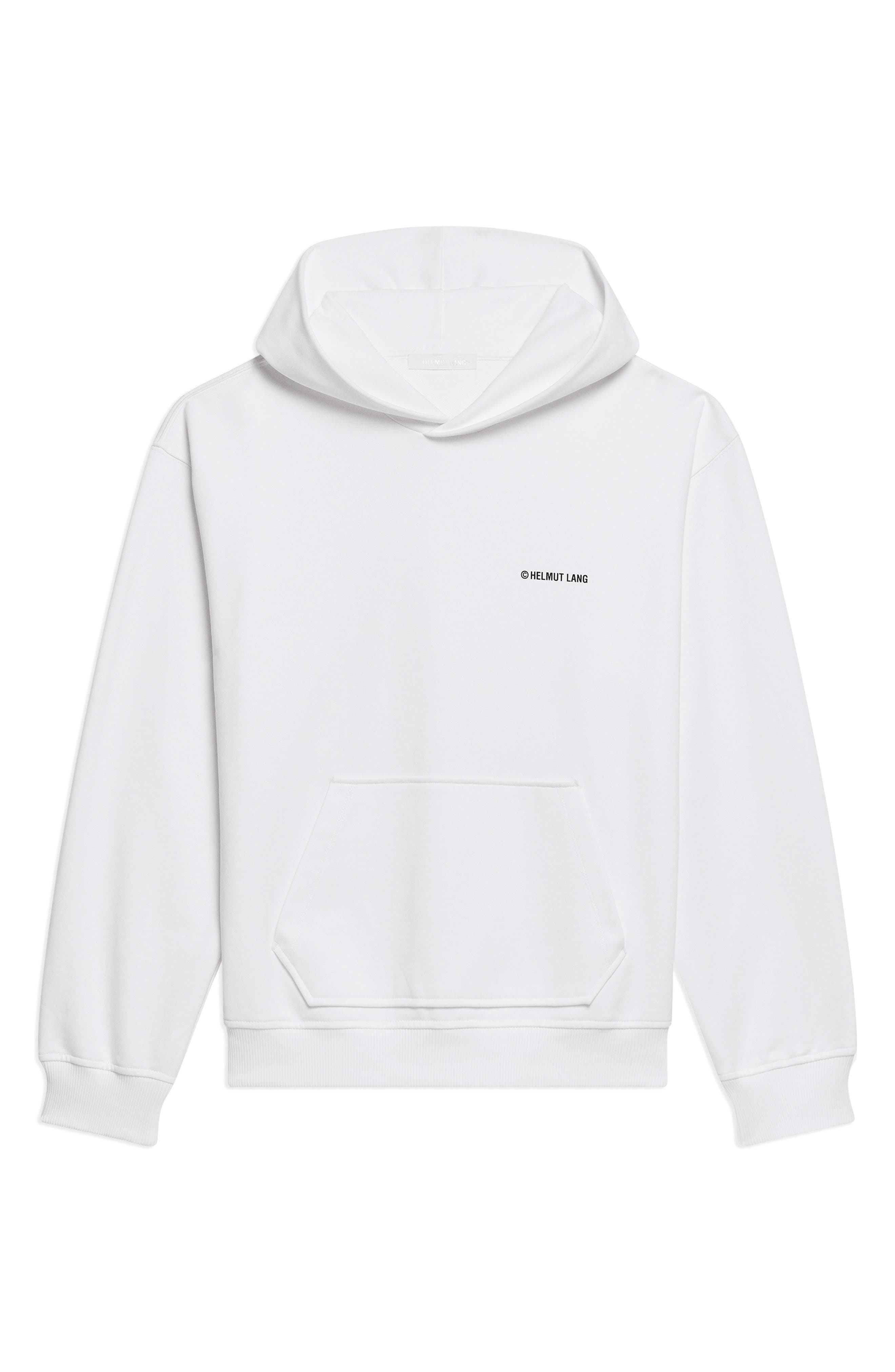 Helmut Lang Plastic Compact Cotton Graphic Hoodie in White at Nordstrom - 5