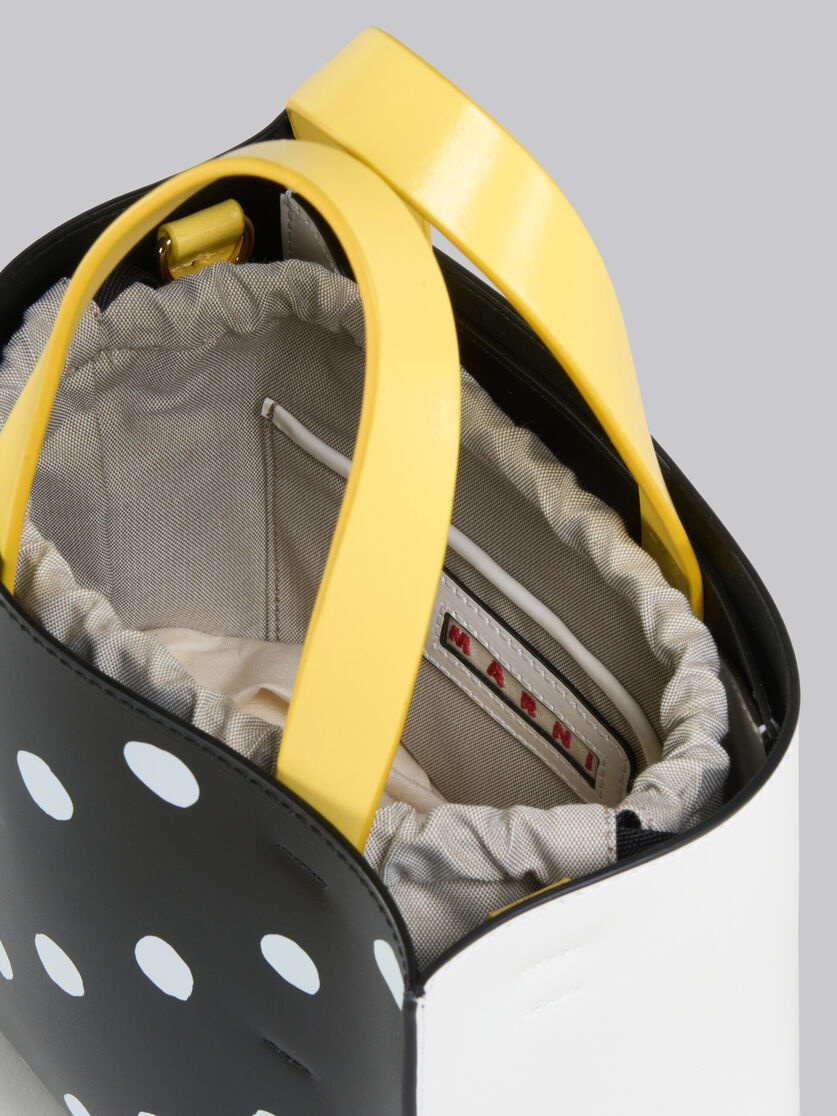 BLACK AND WHITE POLKA-DOT LEATHER MUSEO MINI BAG - 4