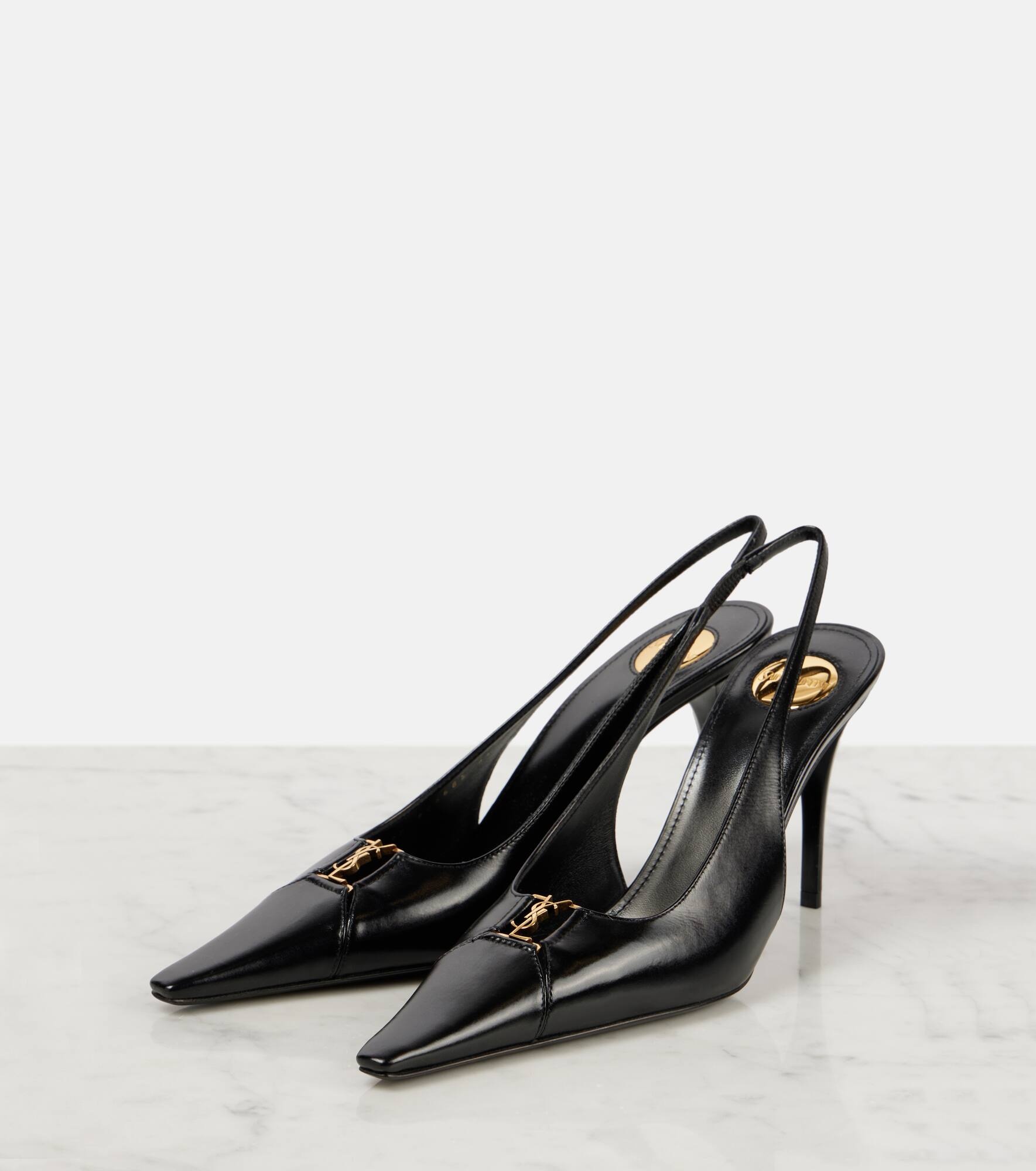 Babylone Cassandre leather slingback pumps - 4