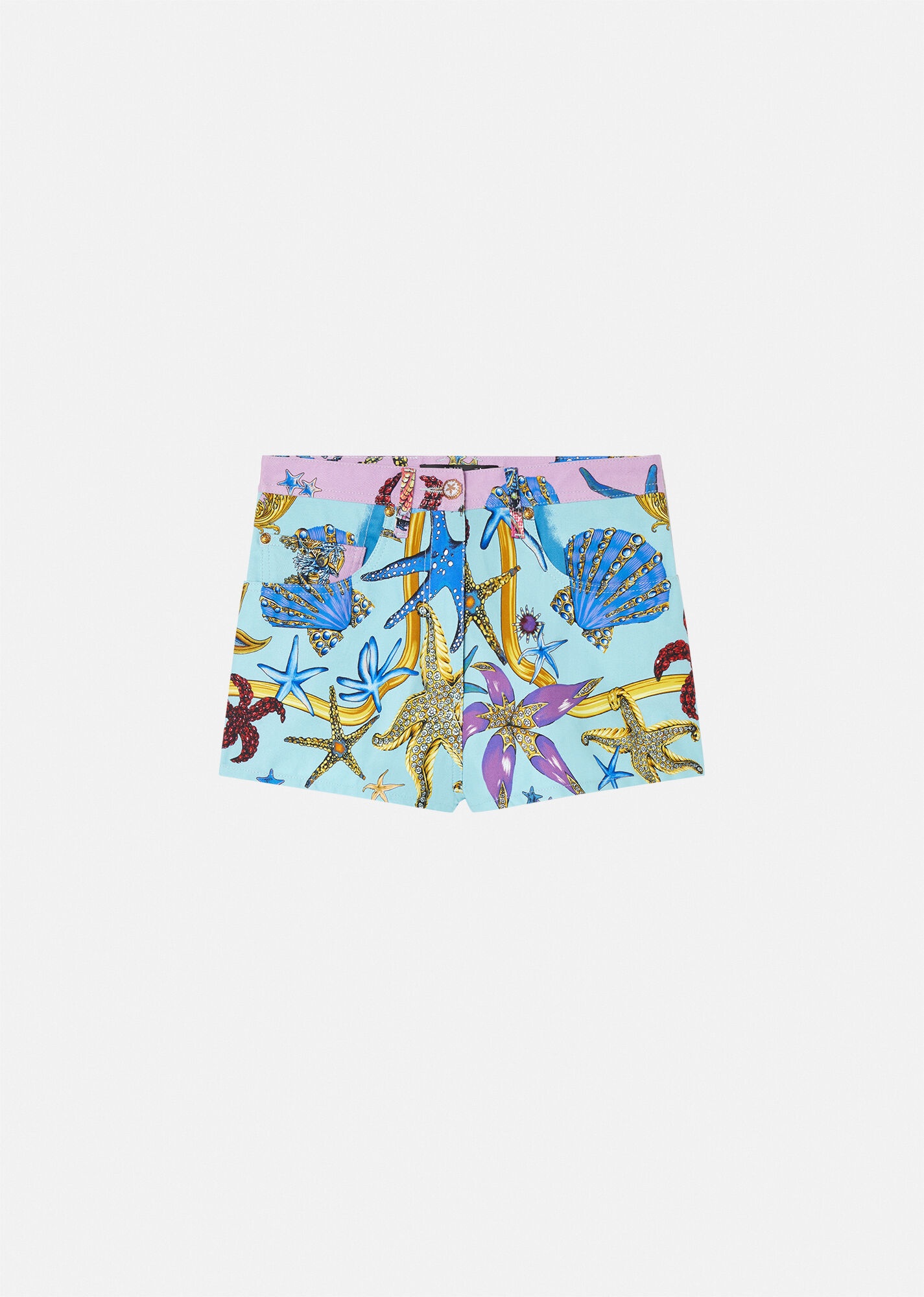 Trésor de la Mer Print Denim Shorts - 1