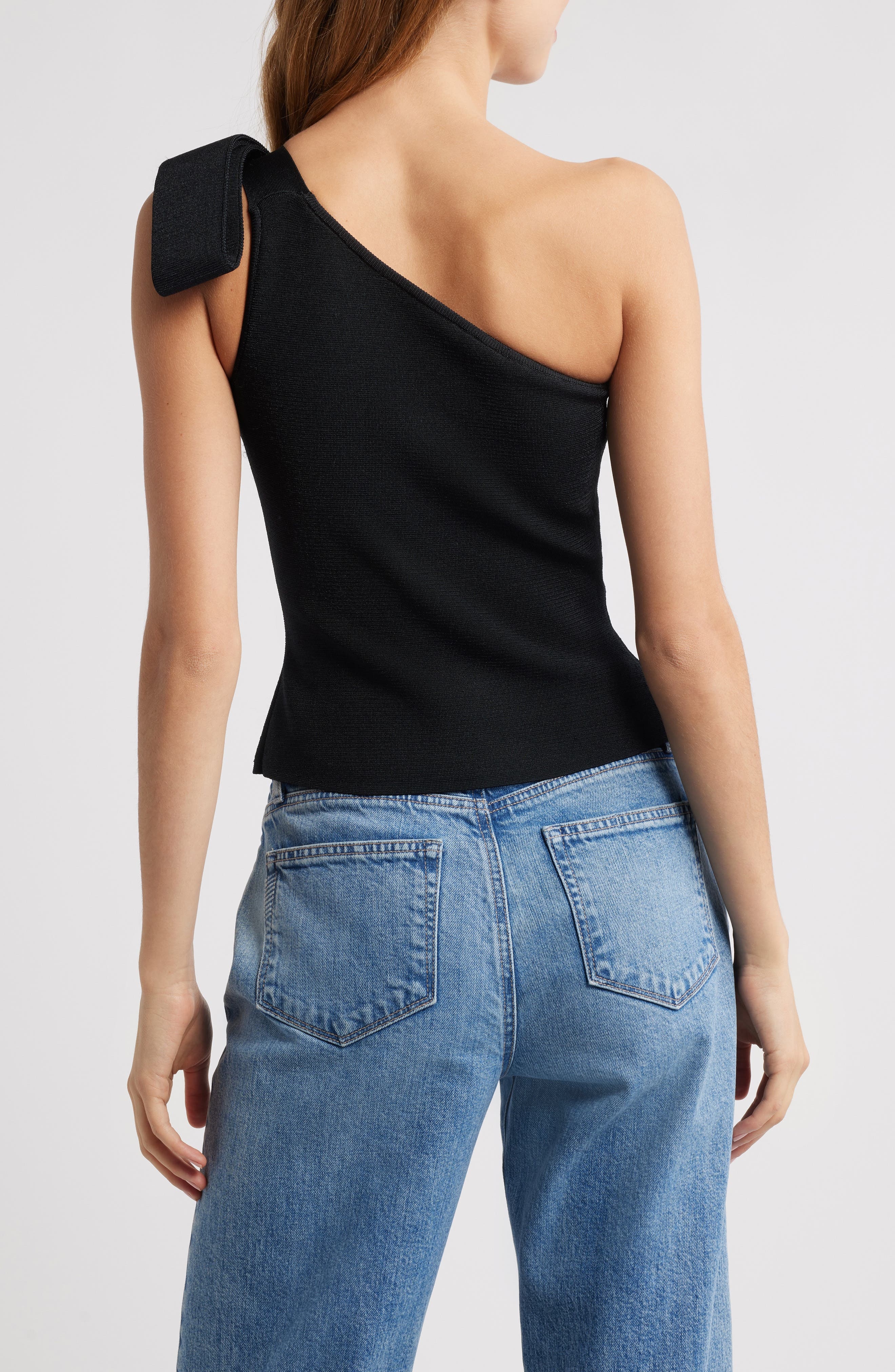 Cult Gaia Nomi Bow Detail One-Shoulder Sweater in Black at Nordstrom - 2