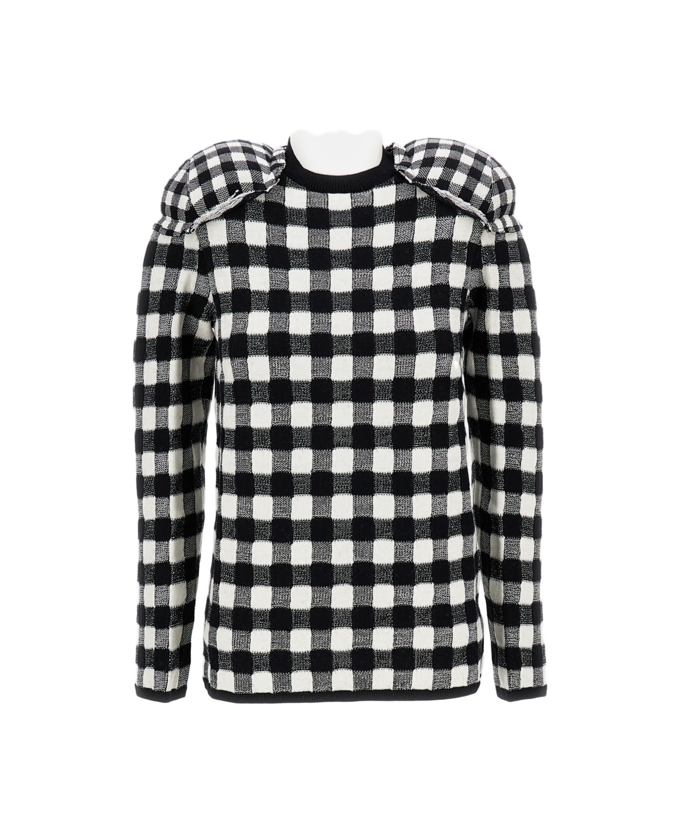 Wool Sweater With Padded Shoulders - 1