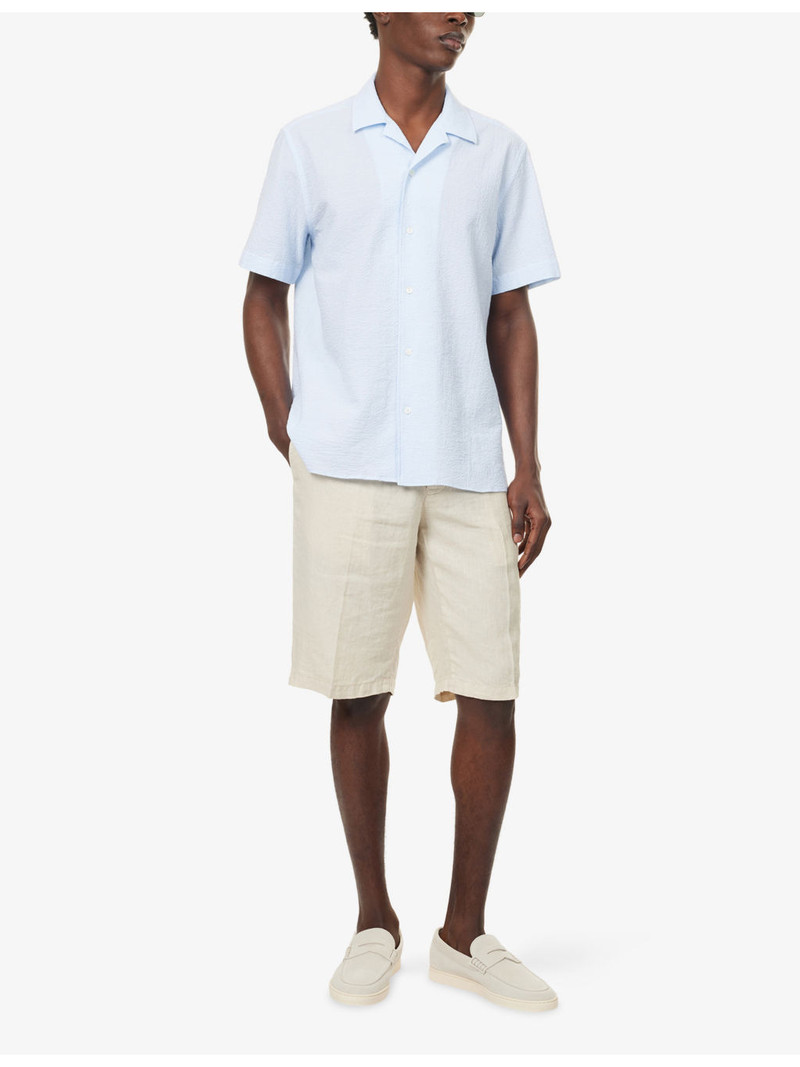 CORNELIANI Knee-Length Linen Shorts outlook