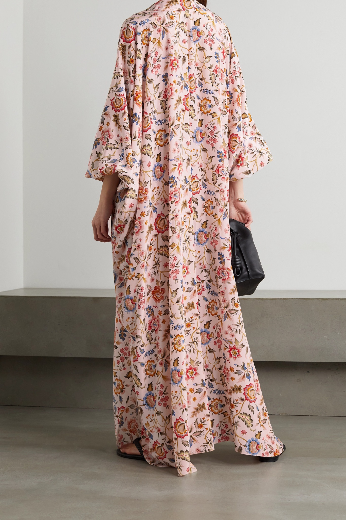 Floral-print crepe de chine maxi dress - 3